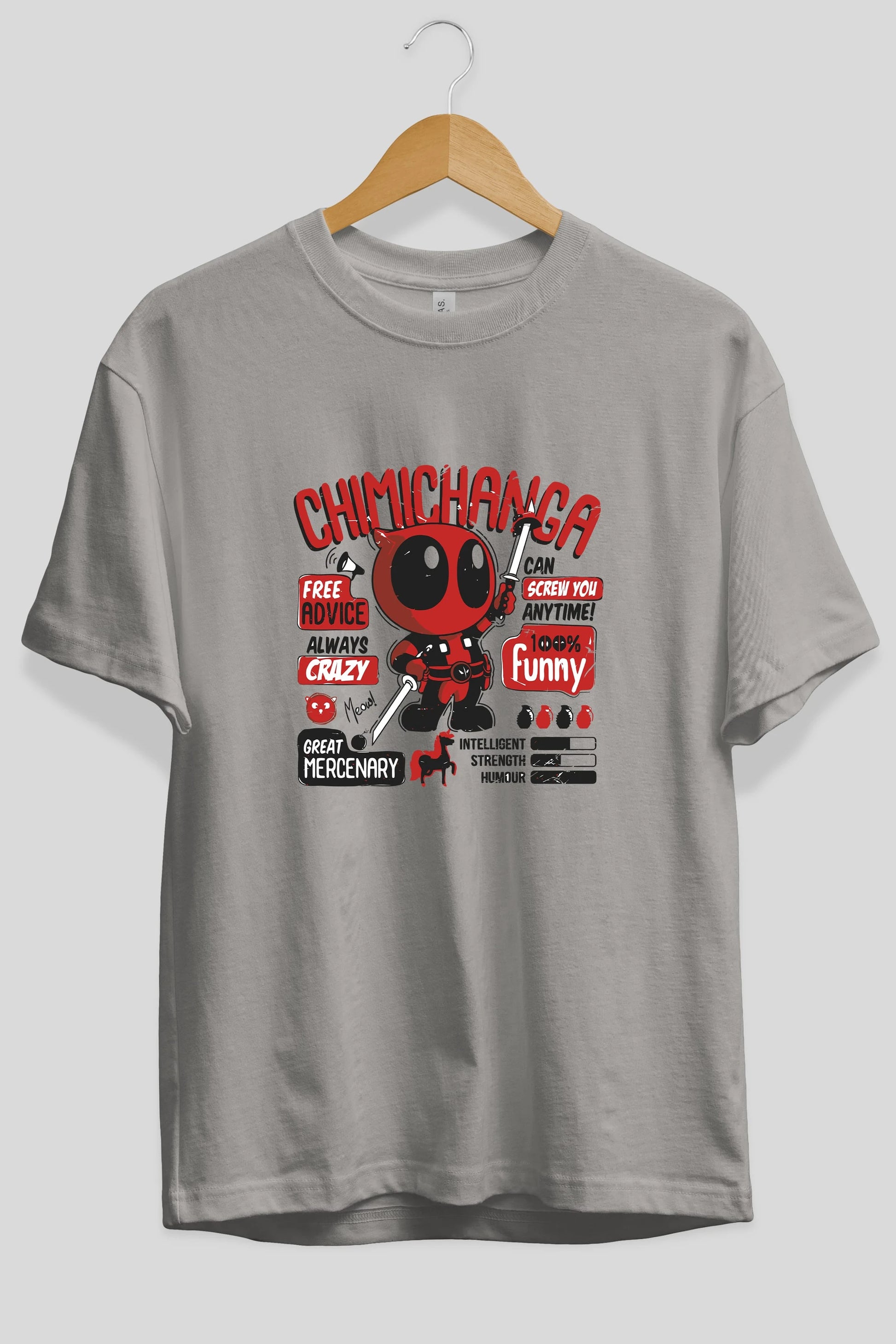 Deadpool (9) Ön Baskılı Oversize t-shirt Erkek Kadın Unisex %100 Pamuk Bisiklet Yaka tişort