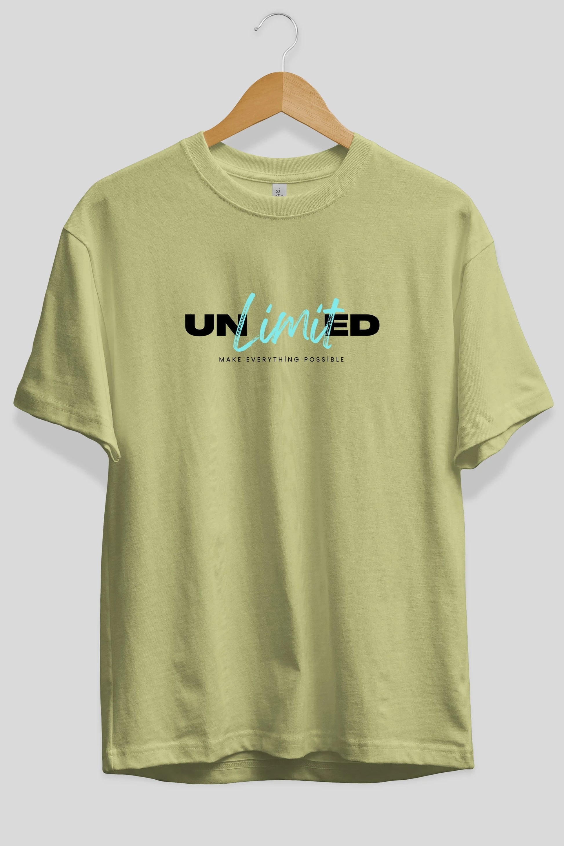 Unlimited Yazılı Ön Baskılı Oversize t-shirt Erkek Kadın Unisex
