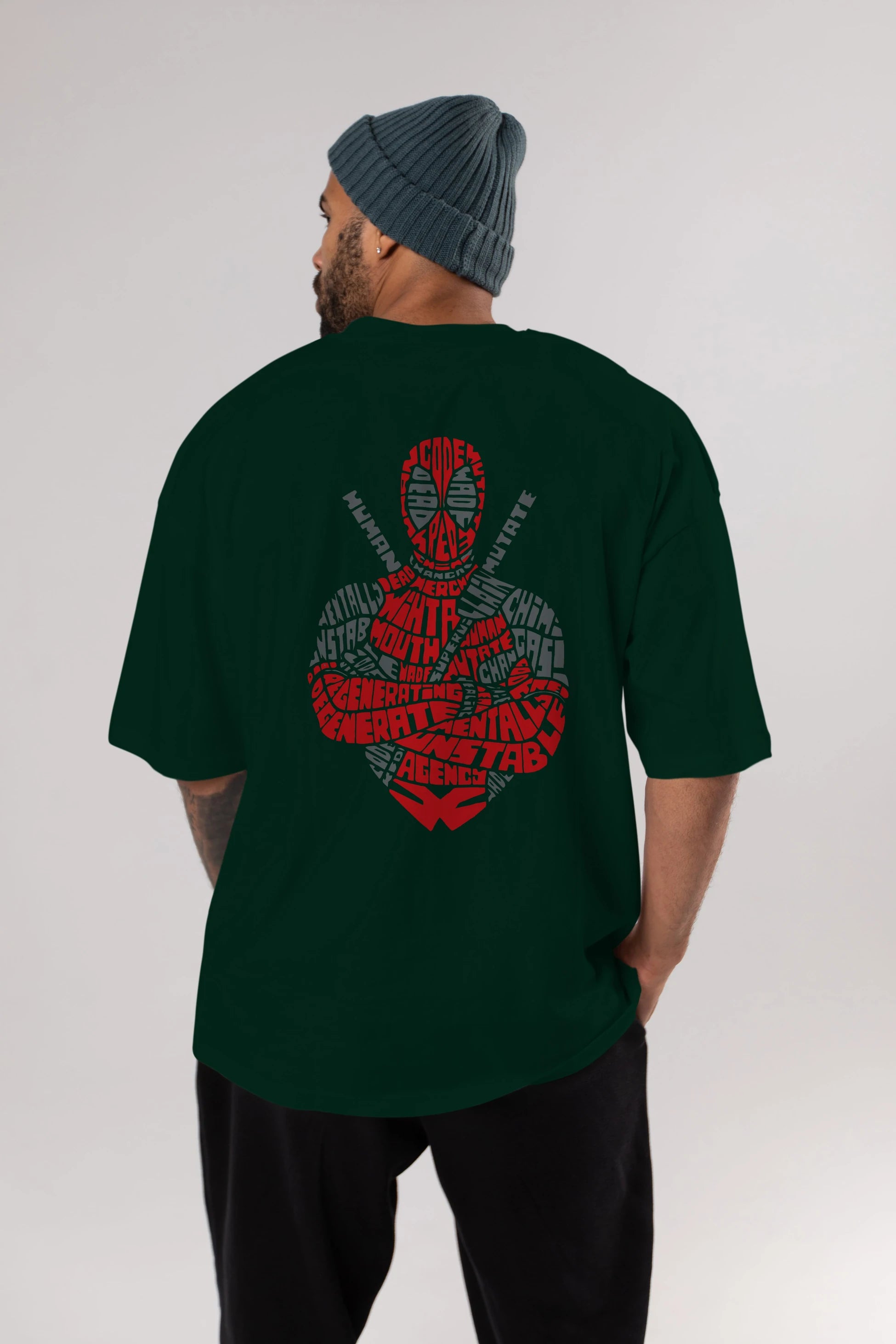 Deadpool (16) Arka Baskılı Oversize t-shirt Erkek Kadın Unisex %100 Pamuk Bisiklet Yaka tişort