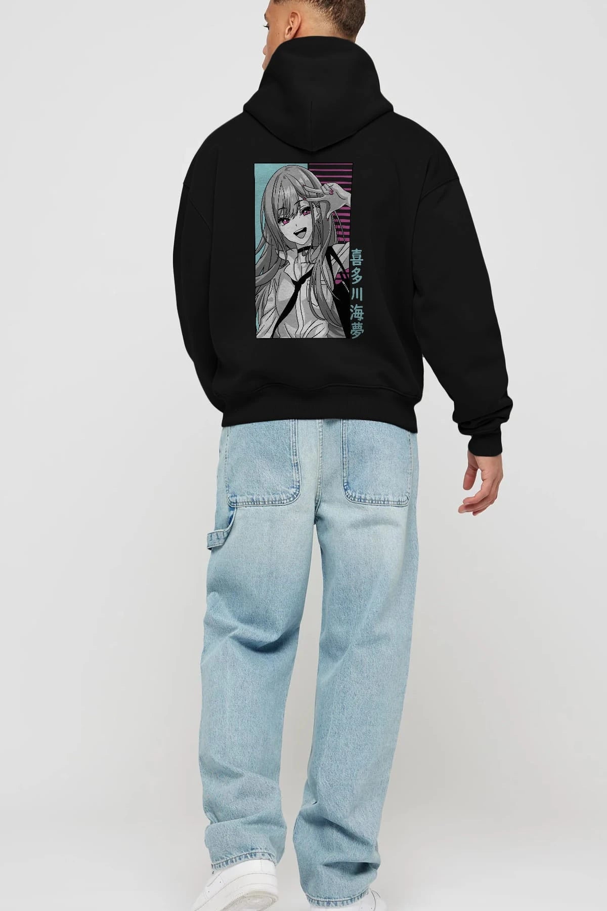 Marin Kitagawa 1 Anime Arka Baskılı Hoodie Oversize Kapüşonlu Sweatshirt Erkek Kadın Unisex