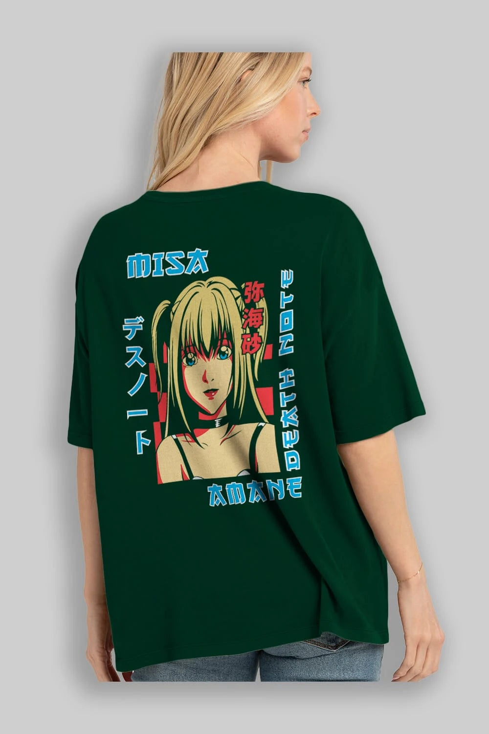 MISA-DEATH NOTE Anime Arka Baskılı Oversize t-shirt Erkek Kadın Unisex
