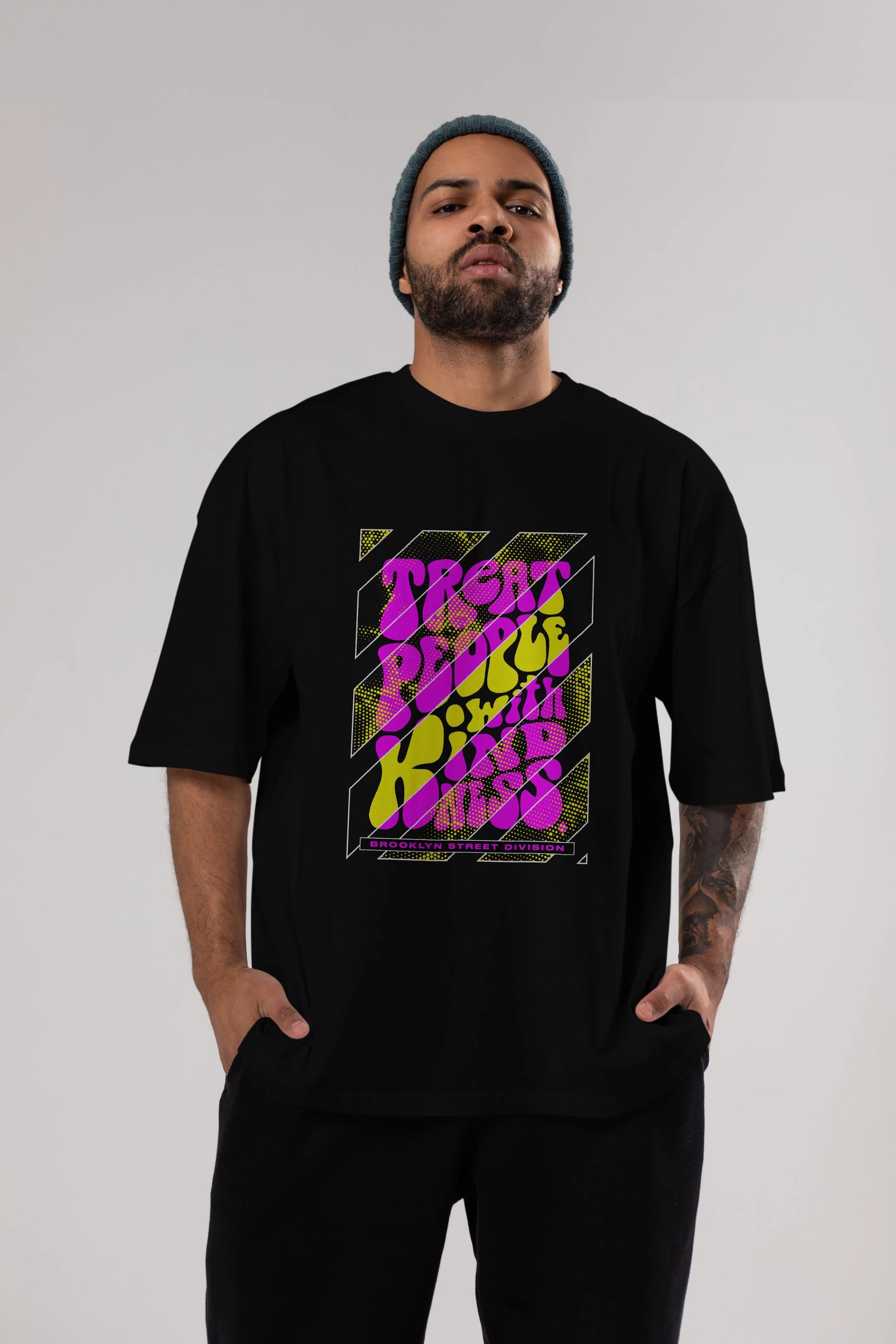 Treat People Ön Baskılı Oversize t-shirt Erkek Kadın Unisex