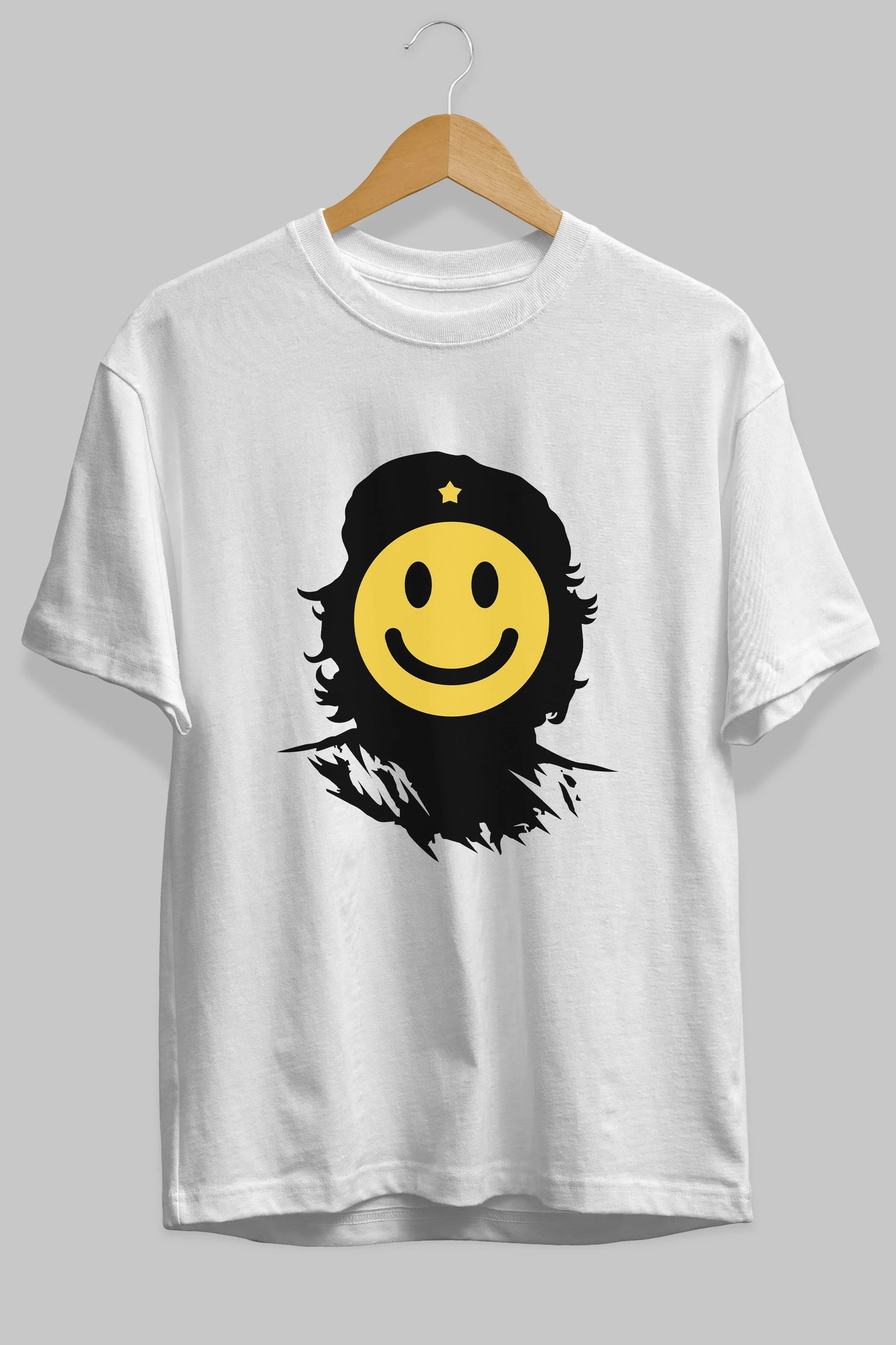 Che Smile Ön Baskılı Oversize t-shirt %100 pamuk Erkek Kadın Unisex