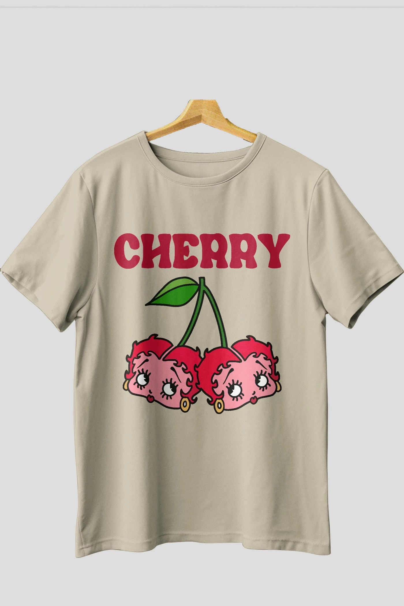Cherry Cherries 10 Ön Baskılı Oversize t-shirt Erkek Kadın Pamuk Bisiklet Yaka tişort