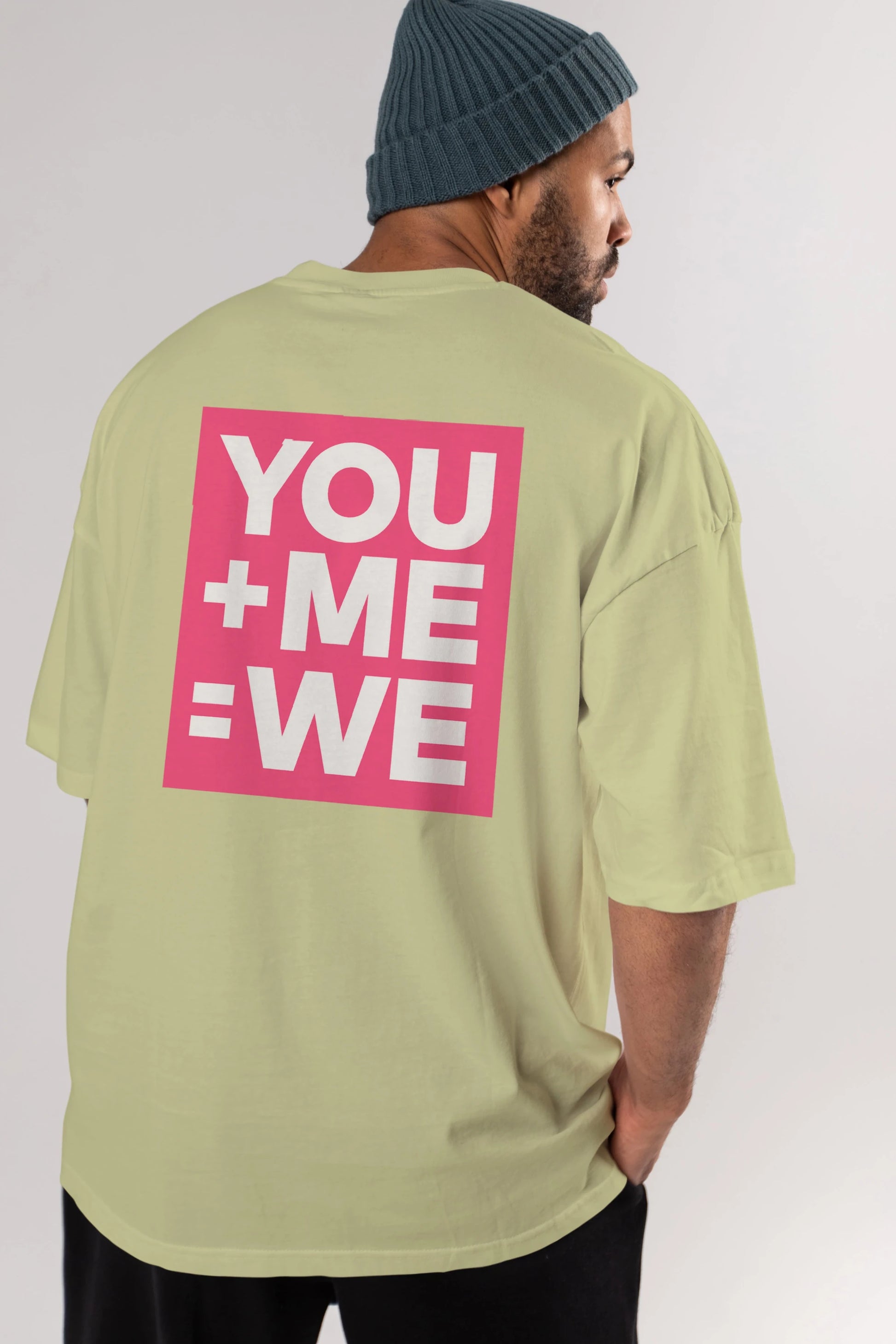 You Me We Yazılı Arka Baskılı Oversize t-shirt Erkek Kadın Unisex
