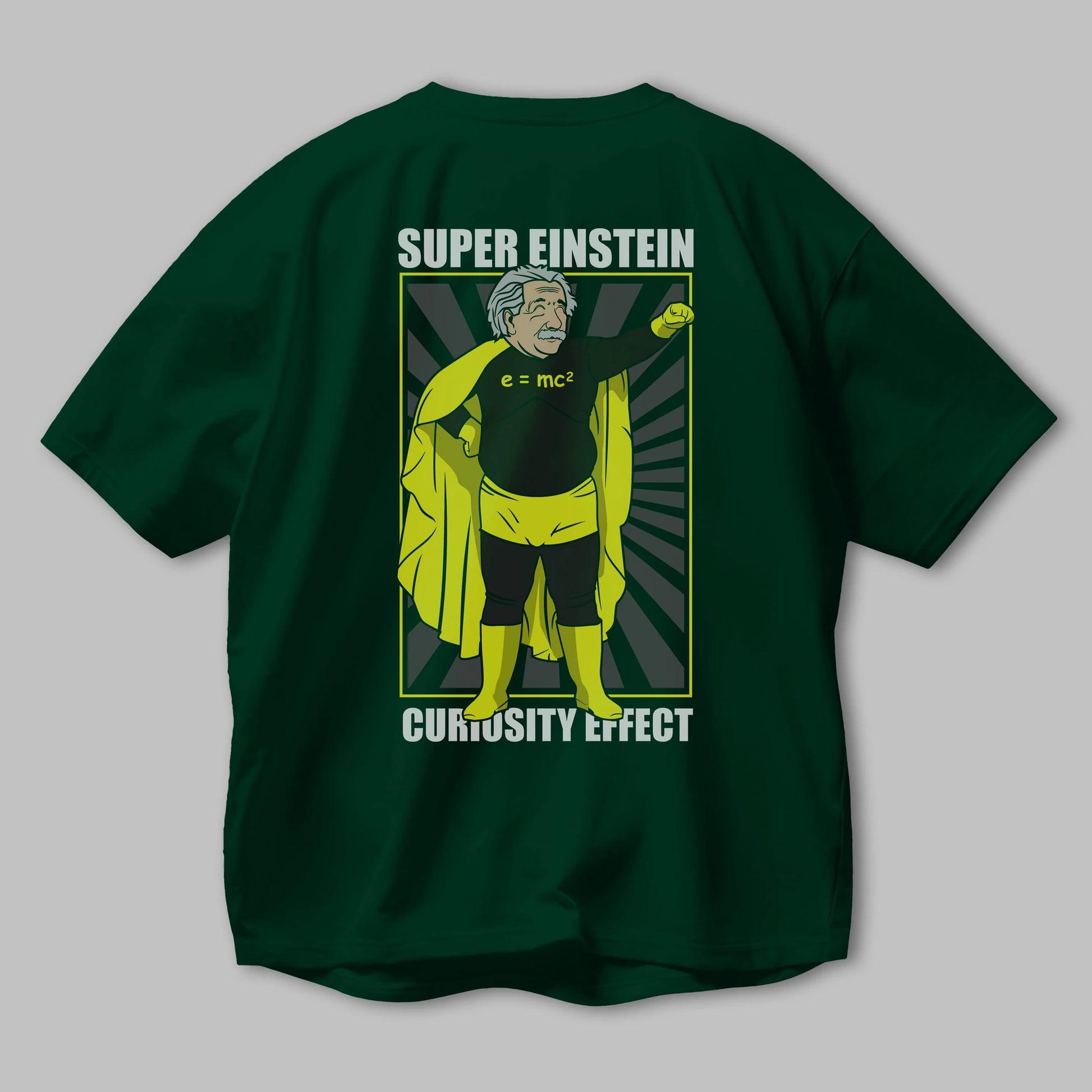 Super Einsten Arka Baskılı Oversize t-shirt Erkek Kadın Unisex %100 Pamuk tişort
