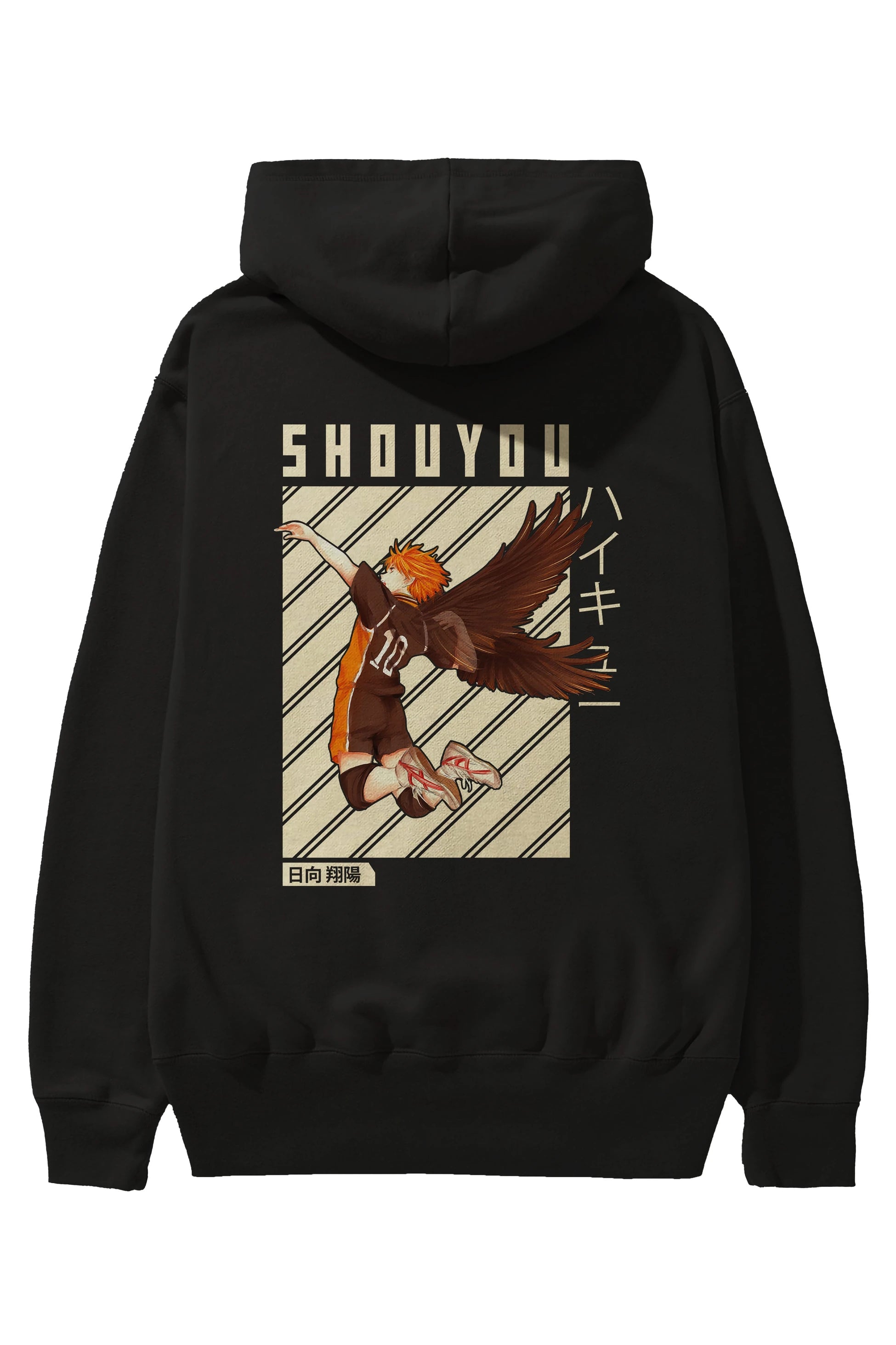 Shouyou Hinata 3 Anime Arka Baskılı Hoodie Oversize Kapüşonlu Sweatshirt Erkek Kadın Unisex