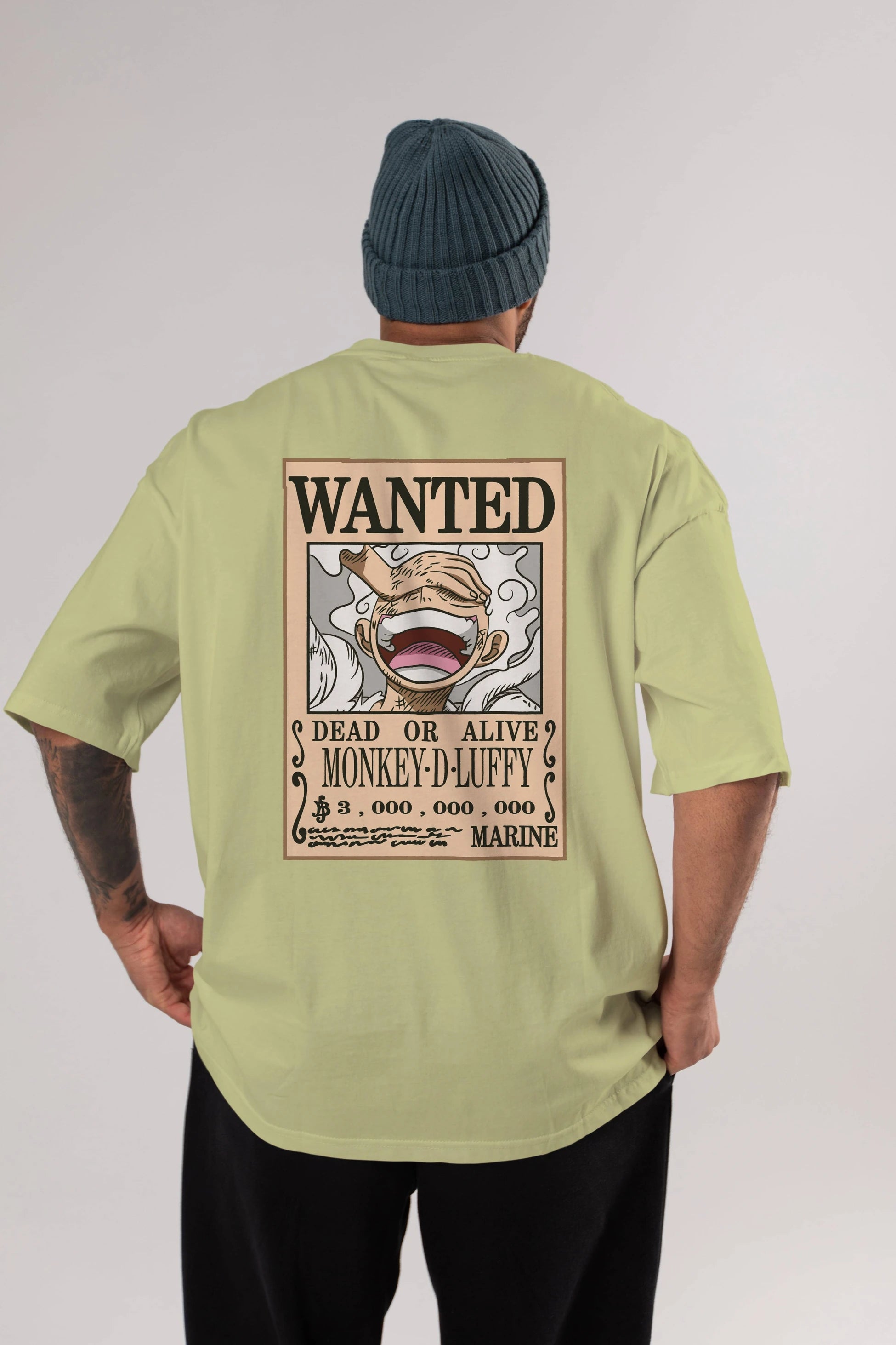 CARTEL LUFFY GEAR 5 Anime Arka Baskılı Oversize t-shirt Erkek Kadın Unisex