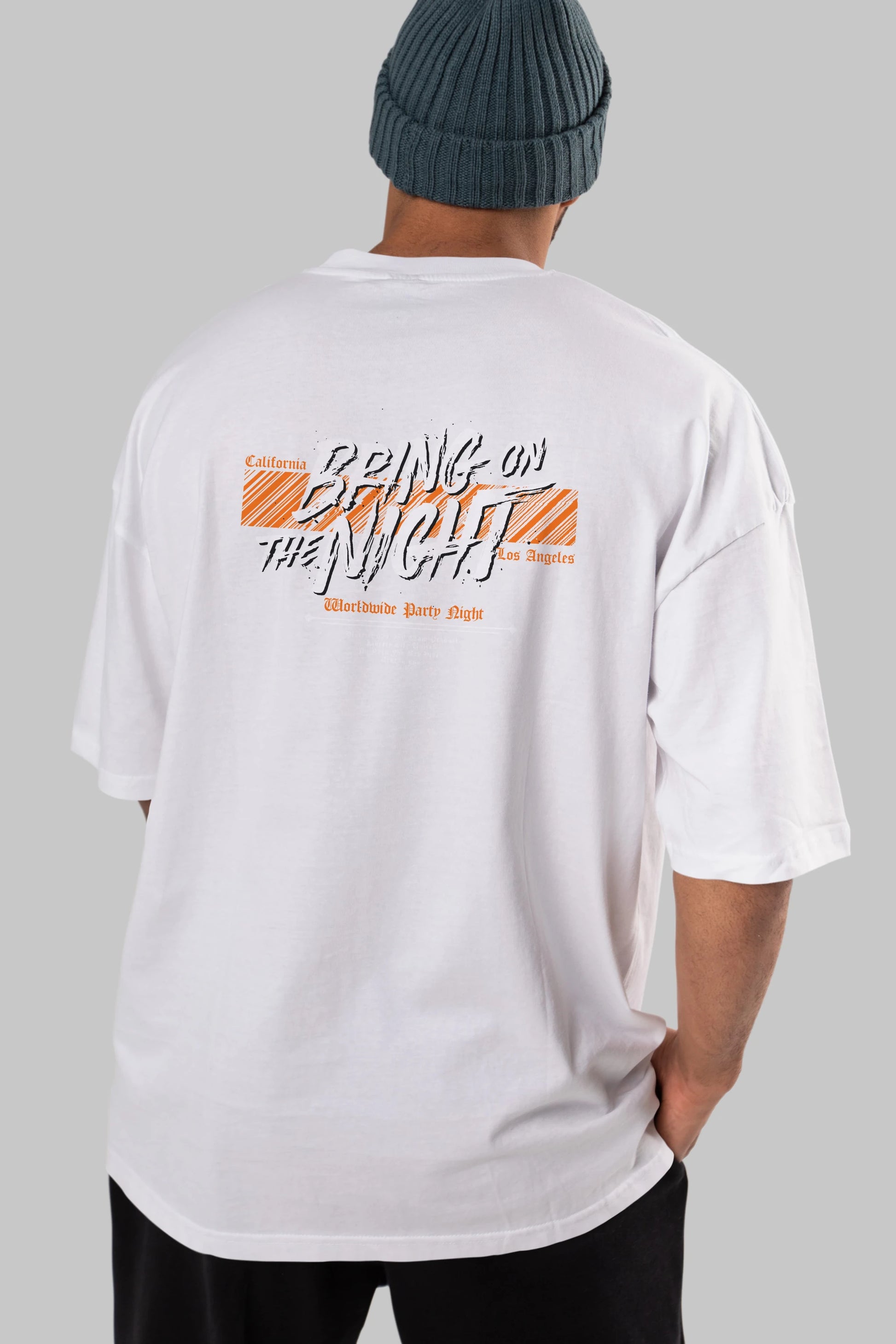 Bring on The Night Arka Baskılı Oversize t-shirt Erkek Kadın Unisex