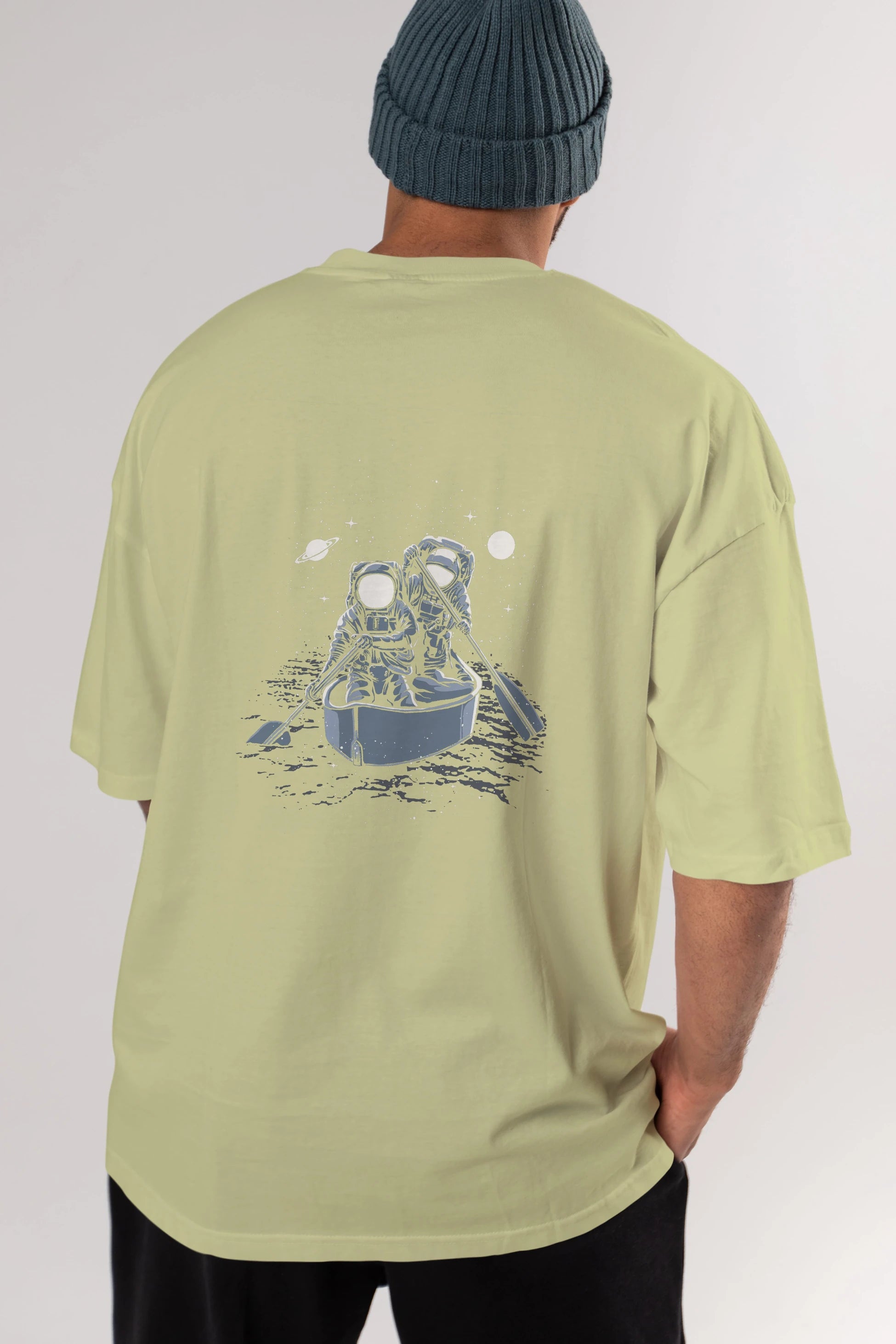 Across The Galaxy Arka Baskılı Oversize t-shirt Erkek Kadın Unisex %100 Pamuk