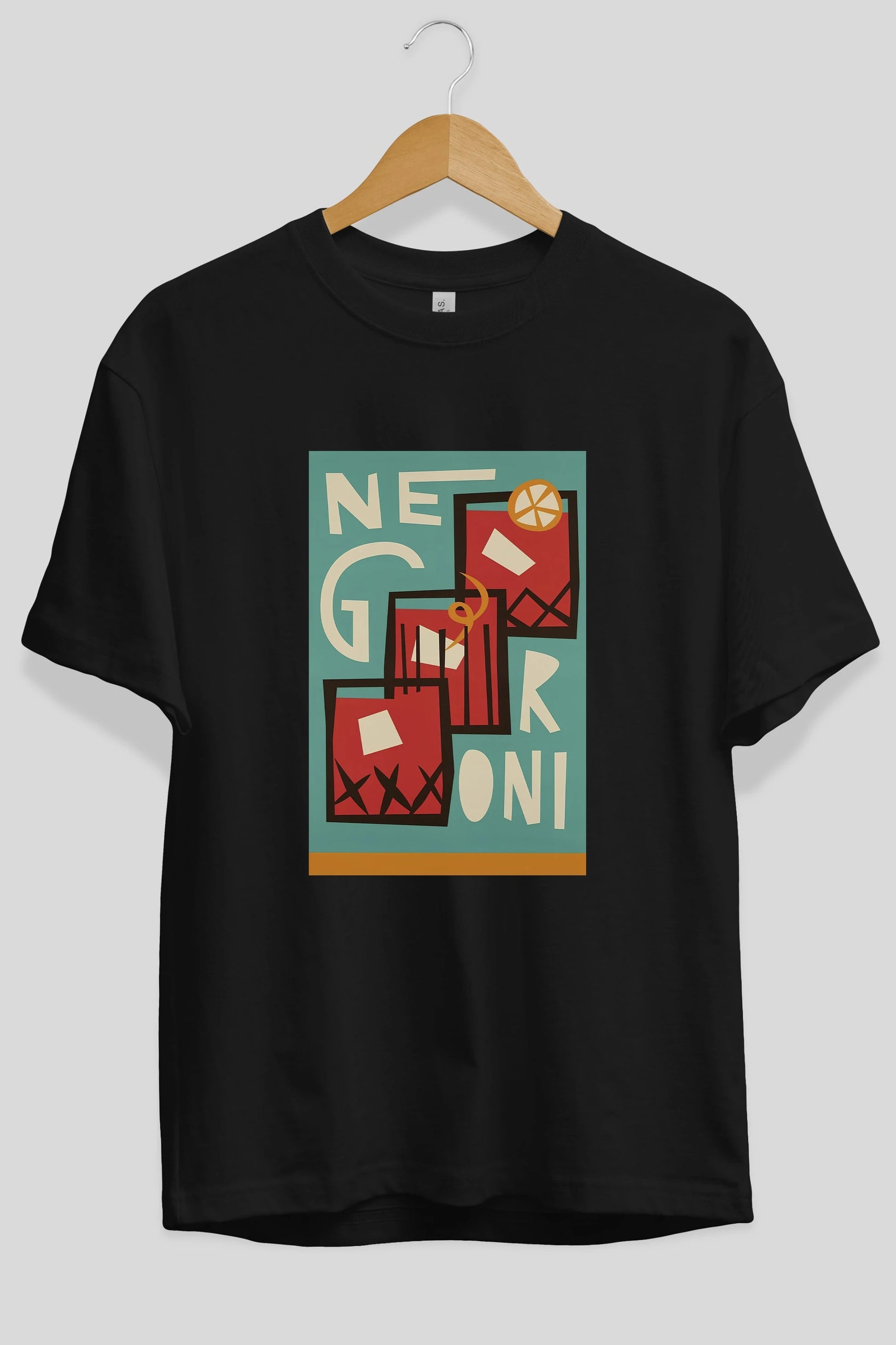Negroni 3 Ön Baskılı Oversize t-shirt Erkek Kadın Unisex %100 Pamuk Bisiklet Yaka tişort