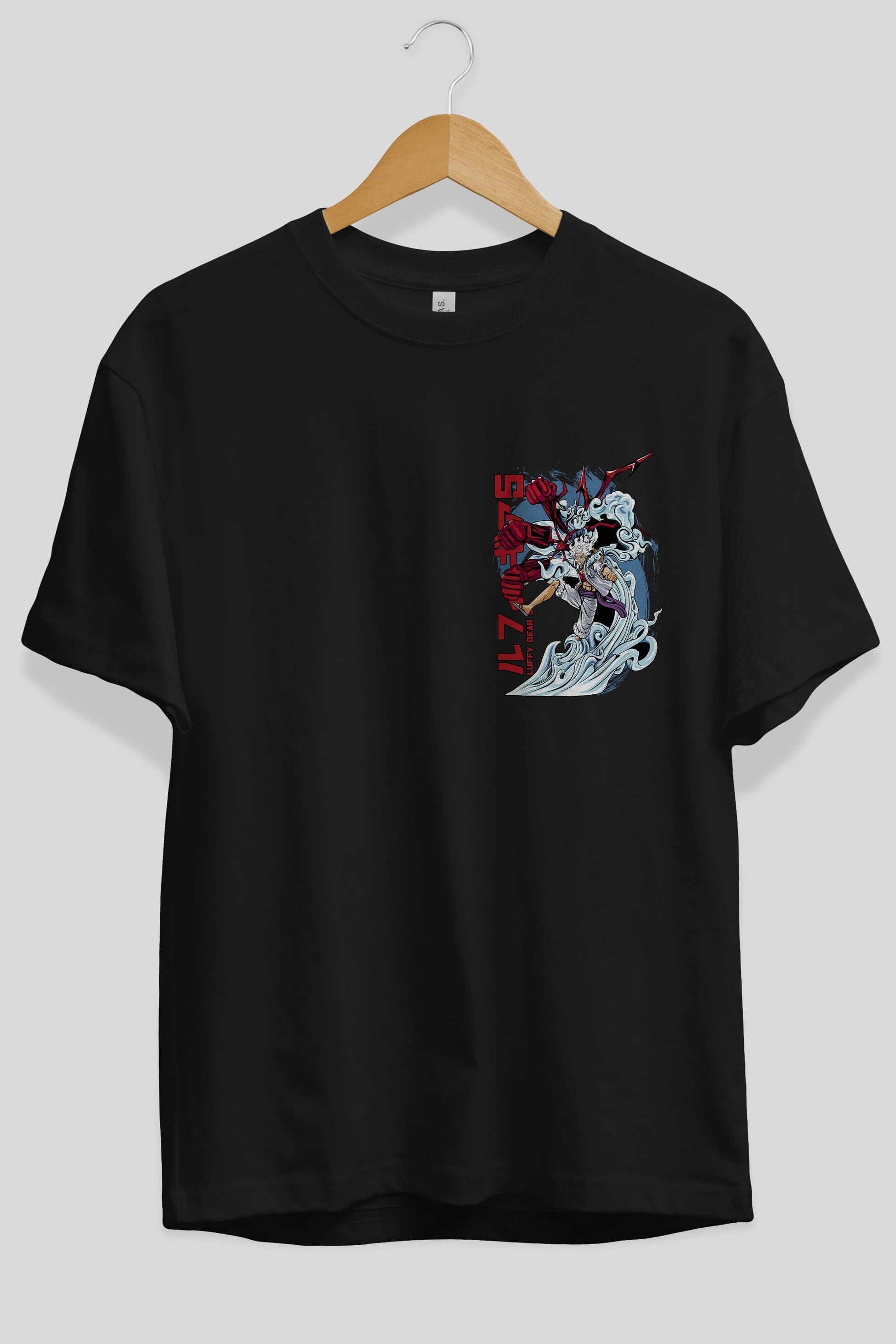 MONKEY D. LUFFY GEAR5 2 Ön Sol Baskılı Oversize t-shirt Erkek Kadın Unisex %100 Pamuk Bisiklet Yaka tişort