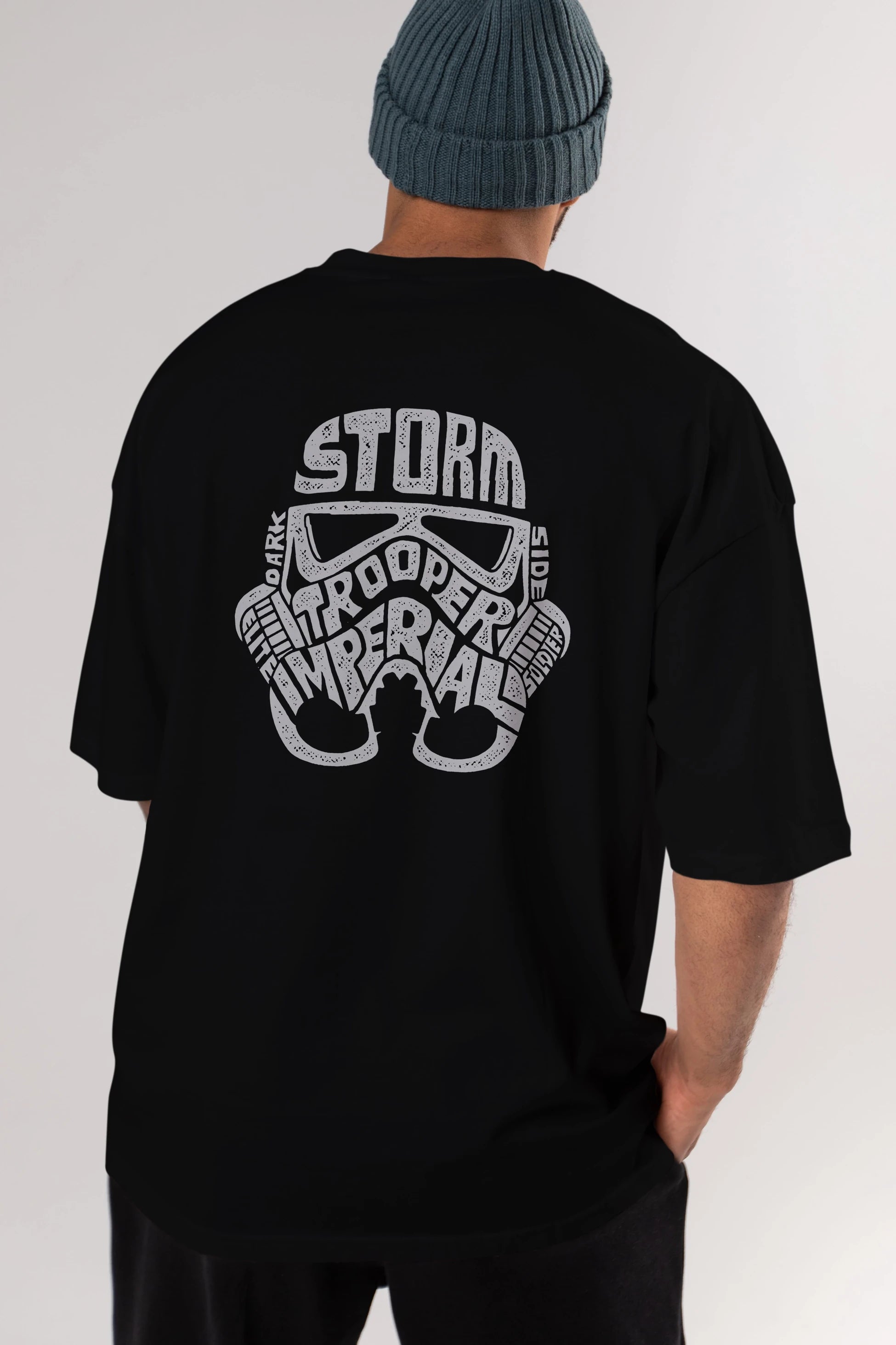 Storm Trooper Arka Baskılı Oversize t-shirt %100 pamuk Erkek Kadın Unisex