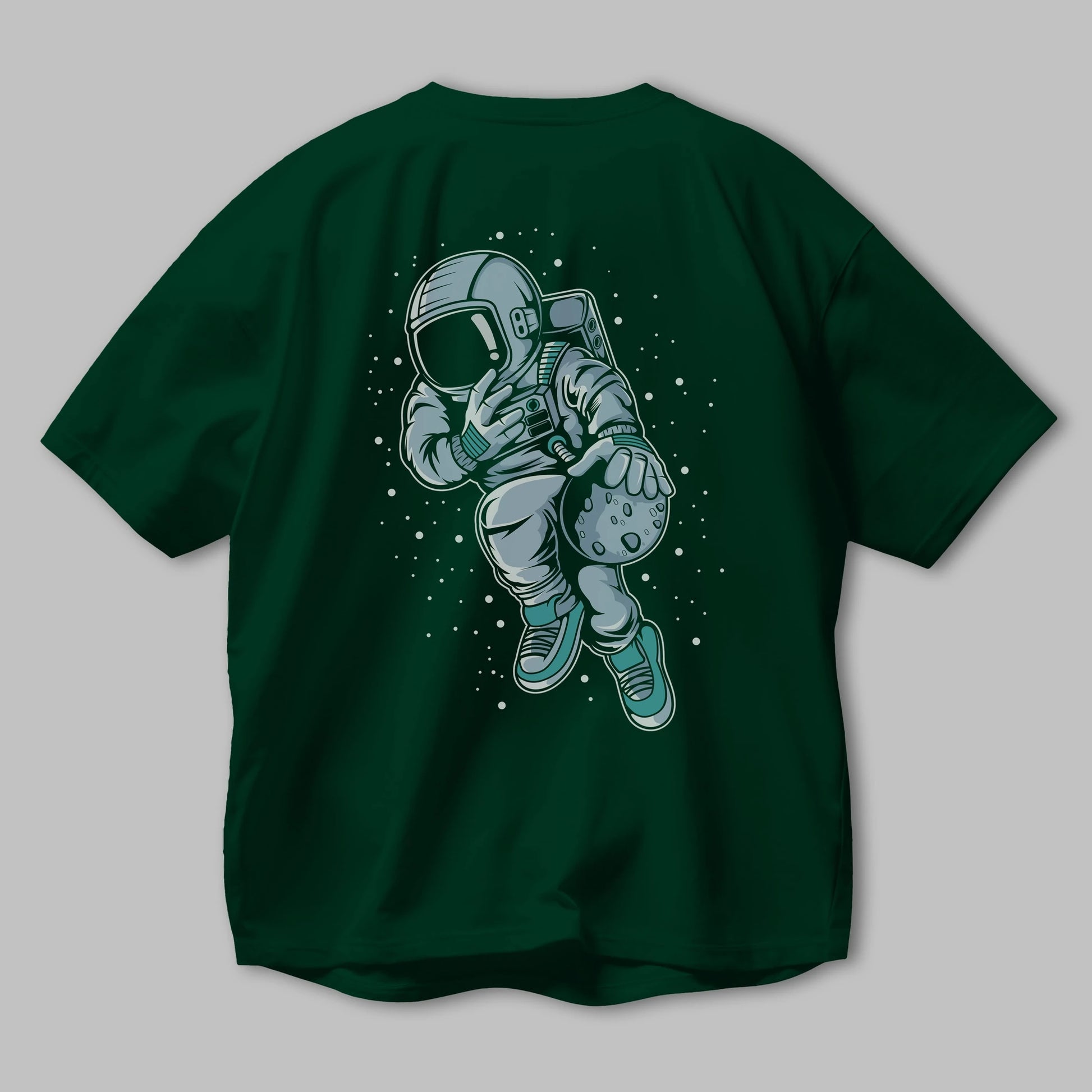 Astronaut Basketball (2) Arka Baskılı Oversize t-shirt Erkek Kadın Unisex