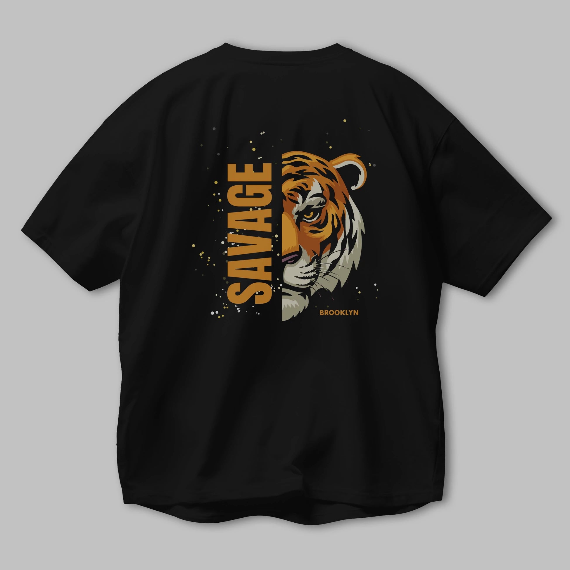 Savage Brooklyn Yazılı Arka Baskılı Oversize t-shirt Erkek Kadın Unisex