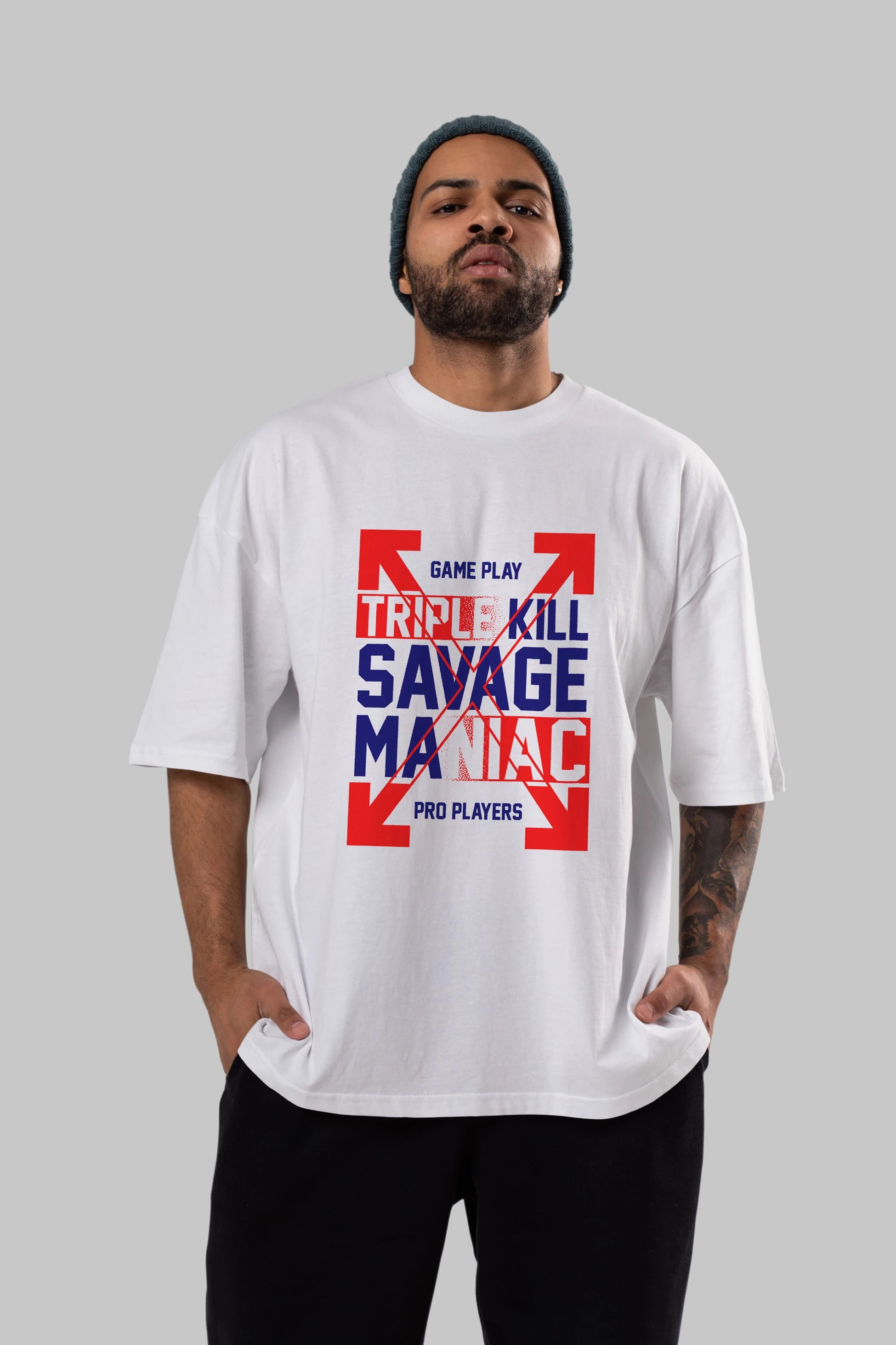Kill Savage Ön Baskılı Oversize t-shirt Erkek Kadın Unisex