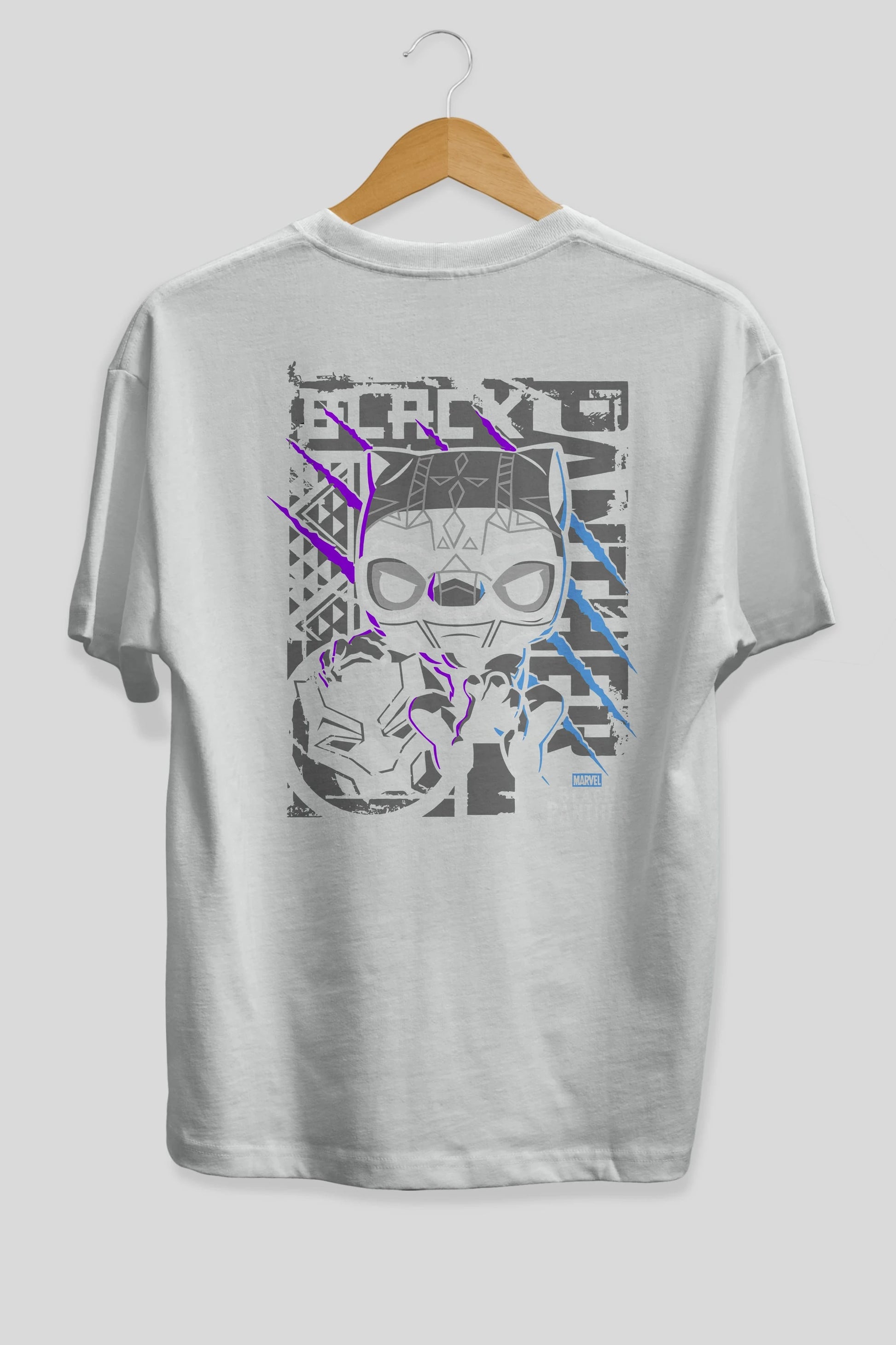 Black Panther Arka Baskılı Oversize t-shirt Erkek Kadın Unisex %100 Pamuk Bisiklet Yaka tişort