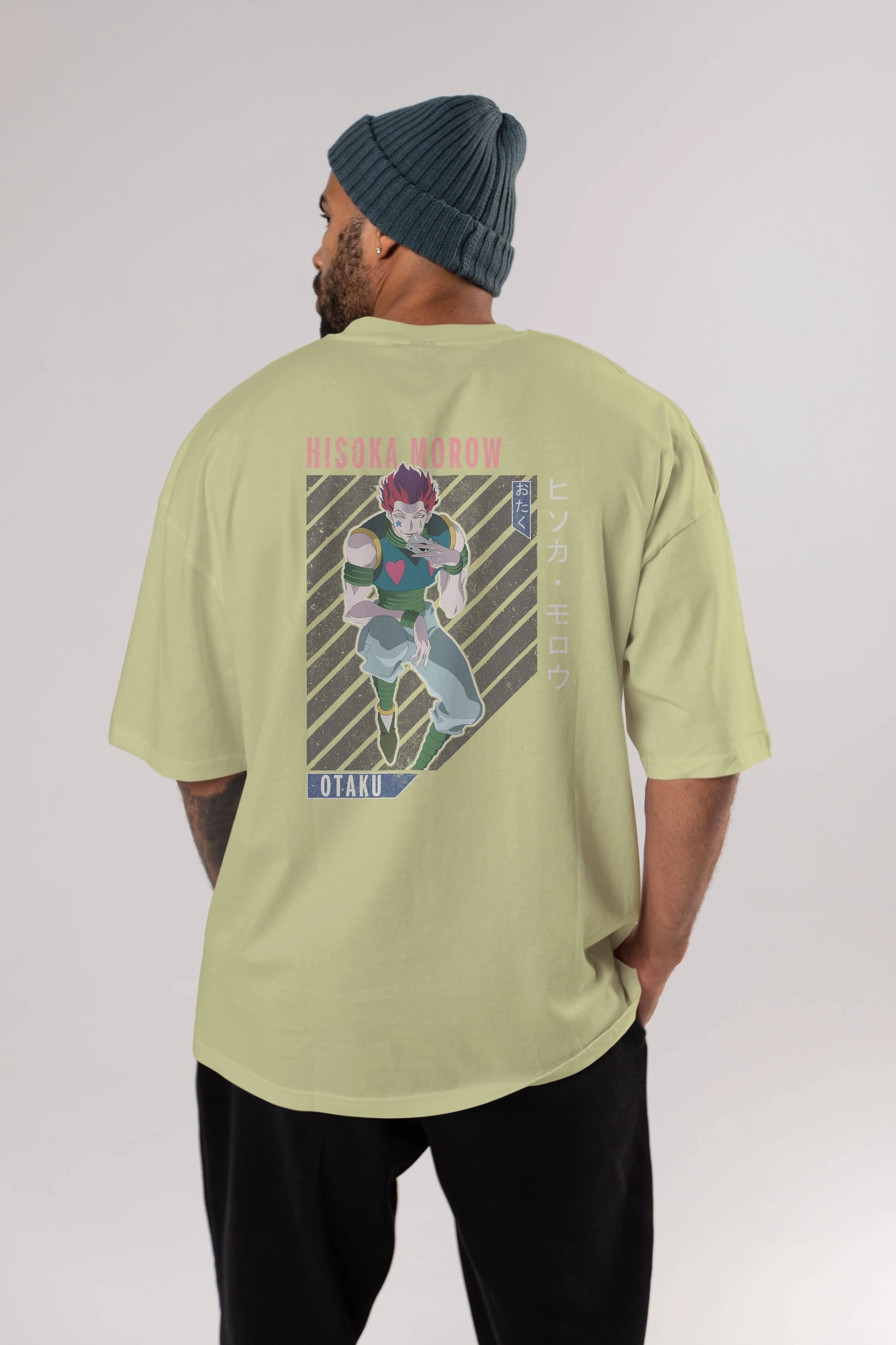 Hisoka Morow 2 2 Anime Arka Baskılı Oversize t-shirt Erkek Kadın Unisex