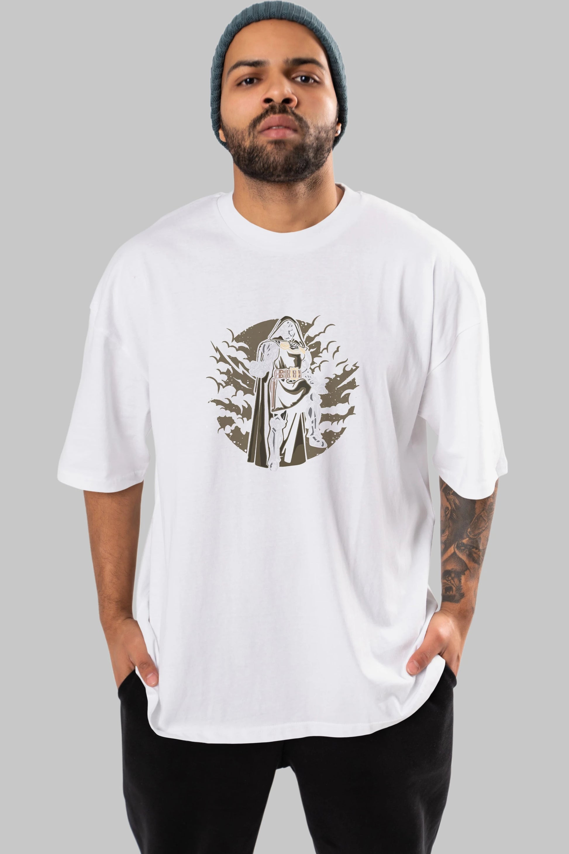 DOCTER DOOM Ön Baskılı Oversize t-shirt Erkek Kadın Unisex %100 Pamuk tişort