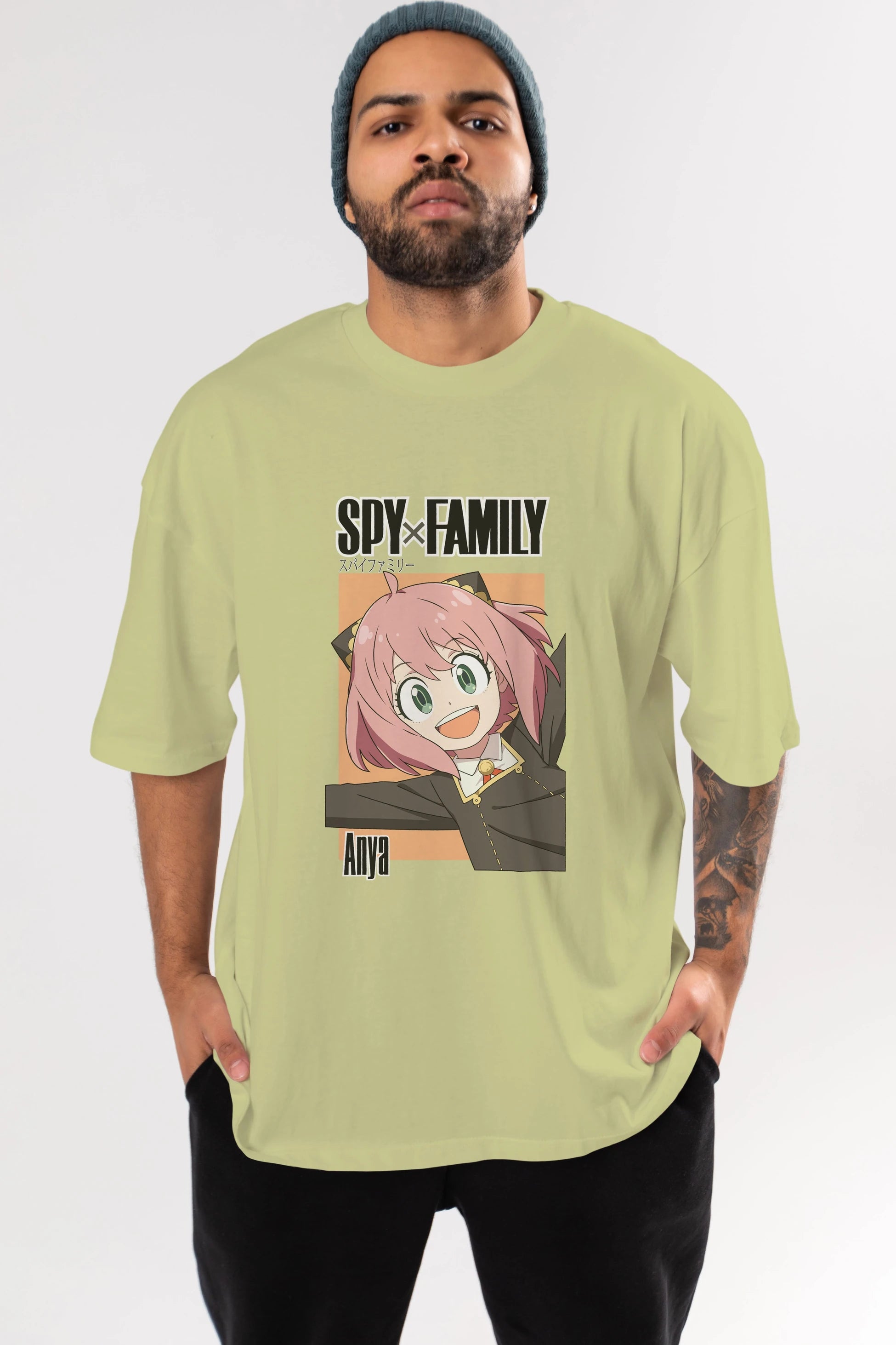 SPY X FAMILY Anya Anime Ön Baskılı Oversize t-shirt %100 pamuk Erkek Kadın Unisex