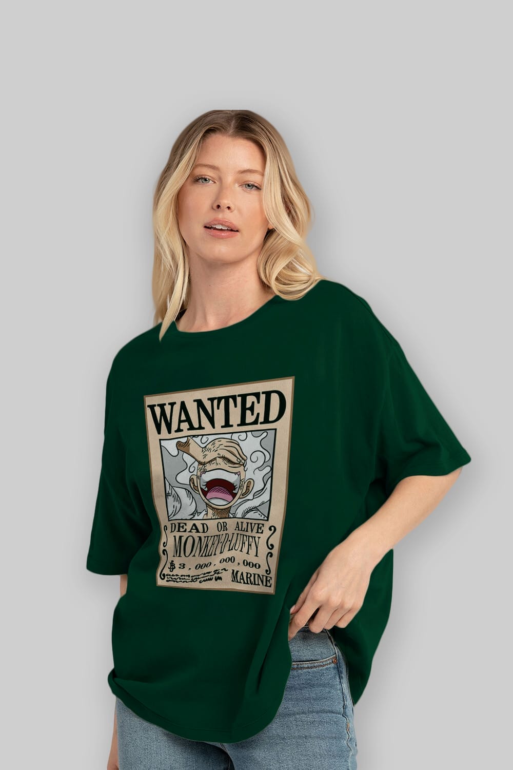 CARTEL LUFFY GEAR 5 Anime Ön Baskılı Oversize t-shirt %100 pamuk Erkek Kadın Unisex