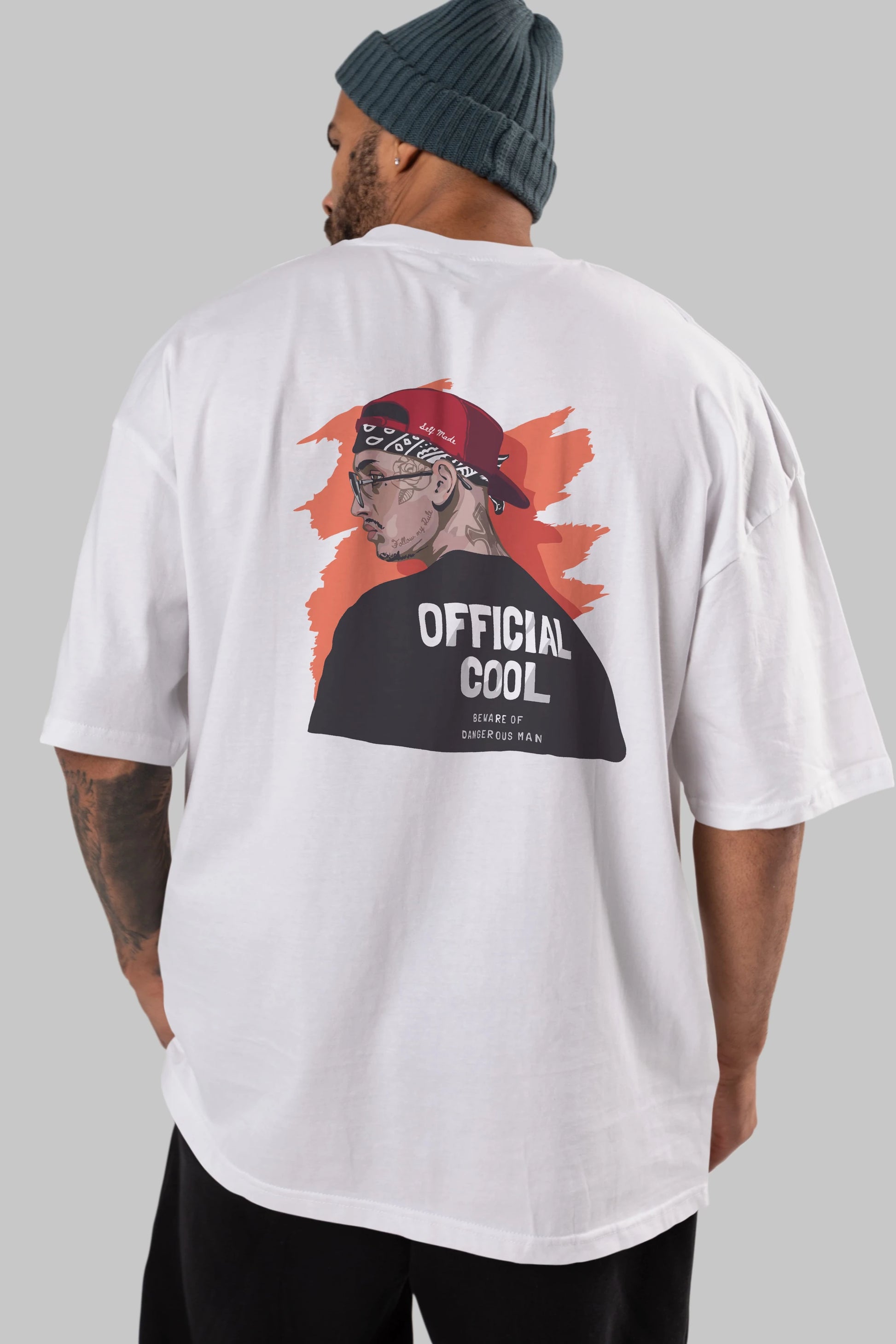 Official Cool Arka Baskılı Oversize t-shirt Erkek Kadın Unisex