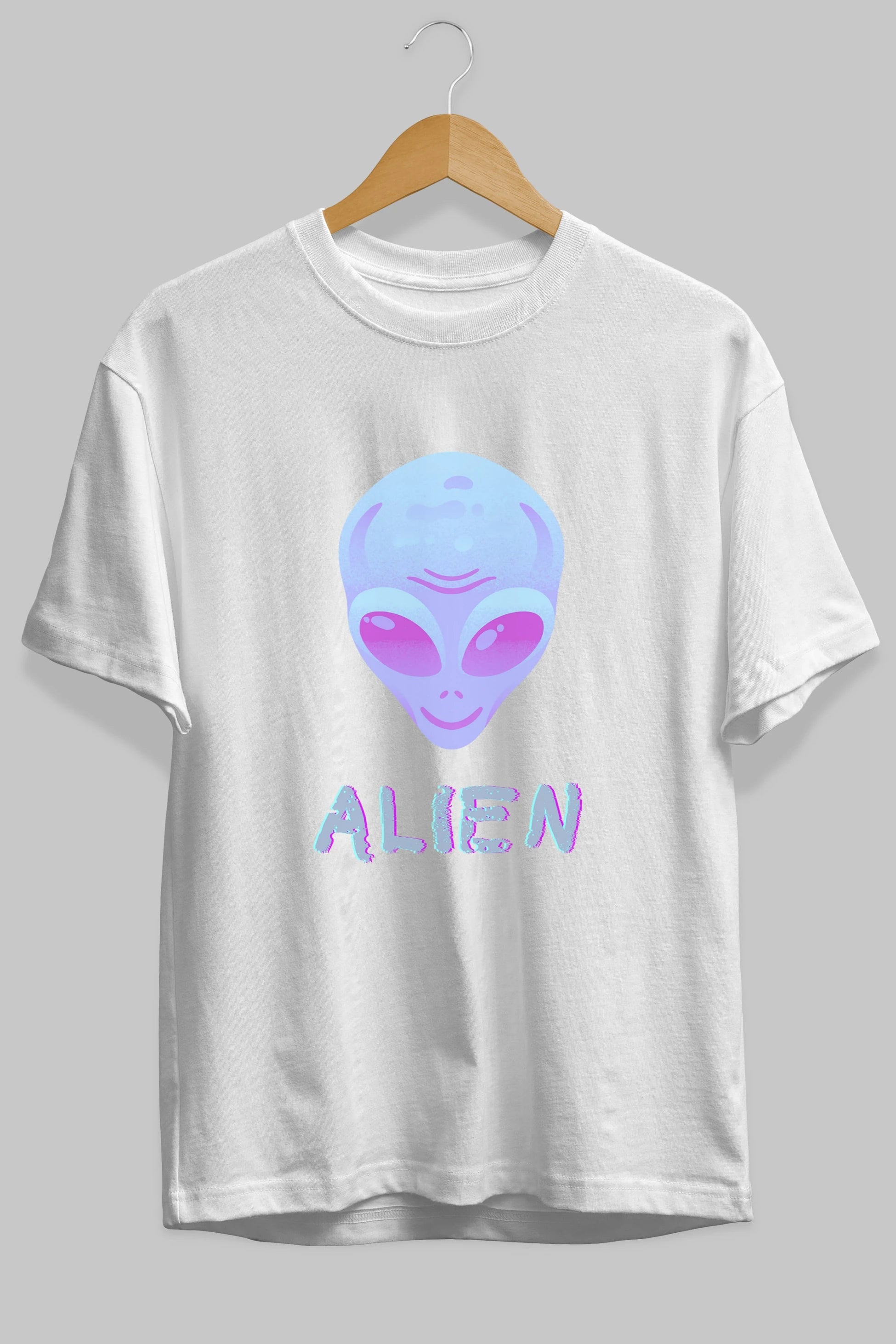 Alien Ön Baskılı Oversize t-shirt Erkek Kadın Unisex