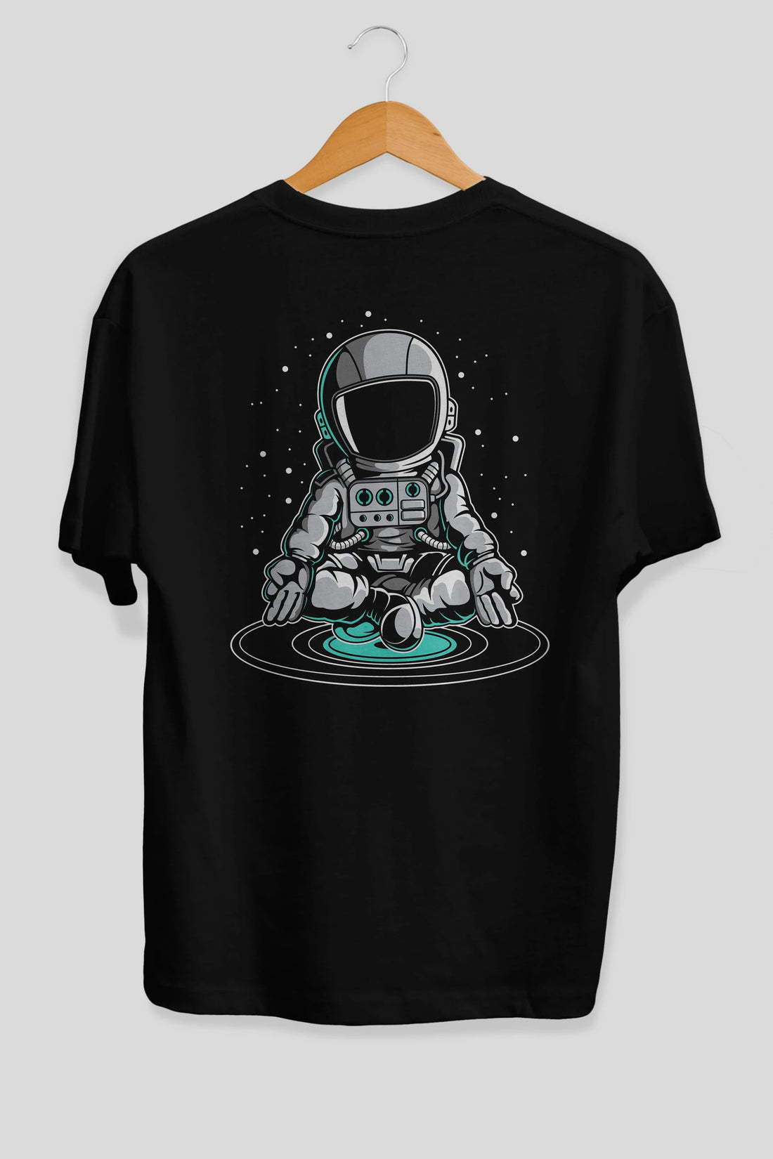 Astronaut Meditation Arka Baskılı Oversize t-shirt Erkek Kadın Unisex