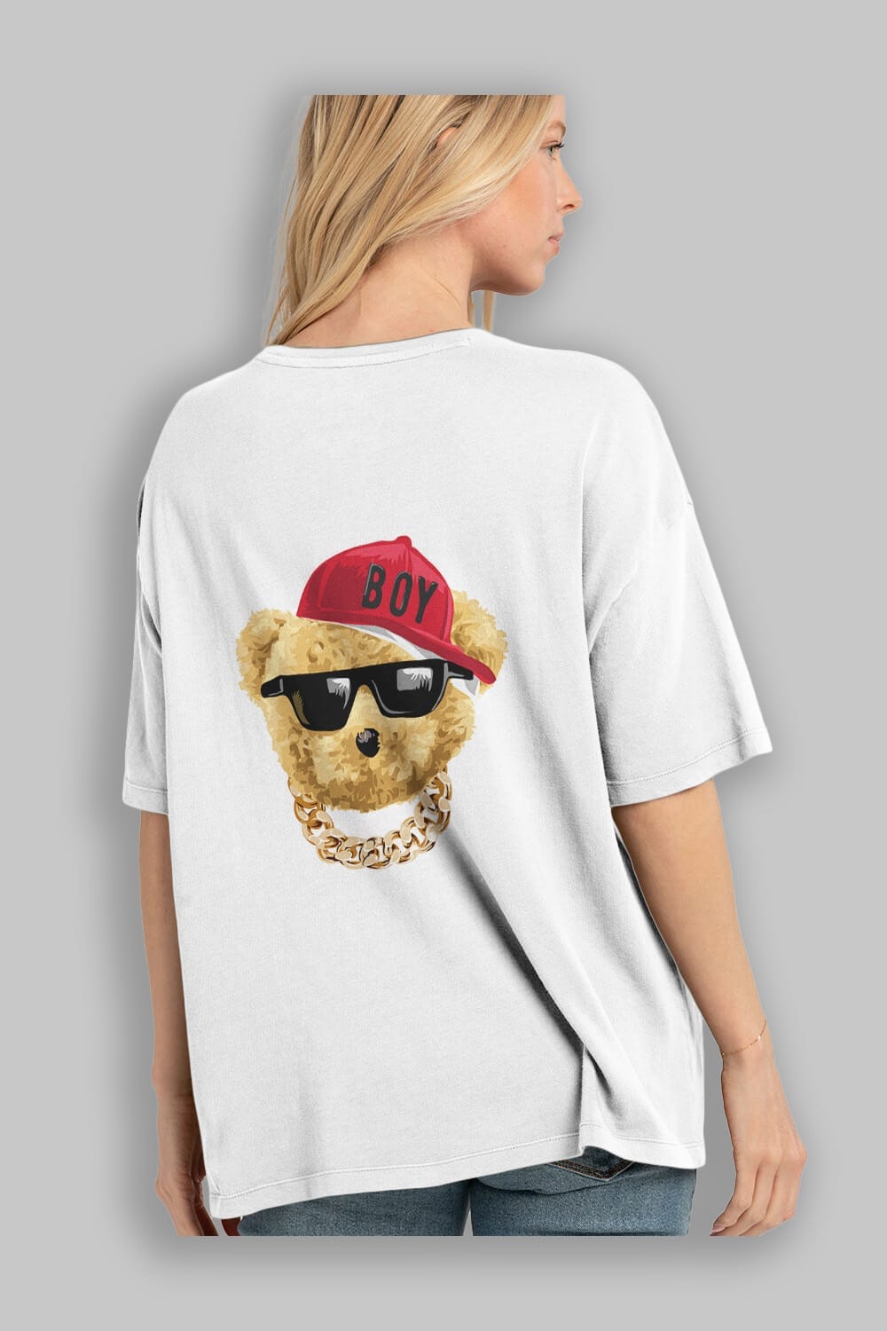 Teddy Bear Legends Arka Baskılı Oversize t-shirt Erkek Kadın Unisex %100 Pamuk