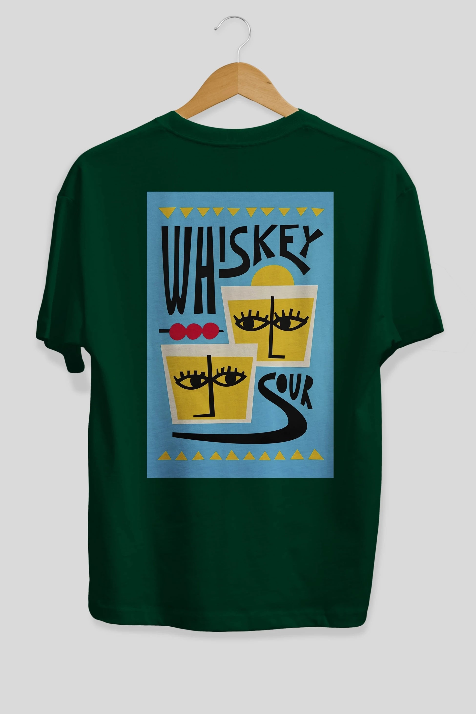 Whiskey Sour 2 Arka Baskılı Oversize t-shirt Erkek Kadın Unisex %100 Pamuk Bisiklet Yaka tişort