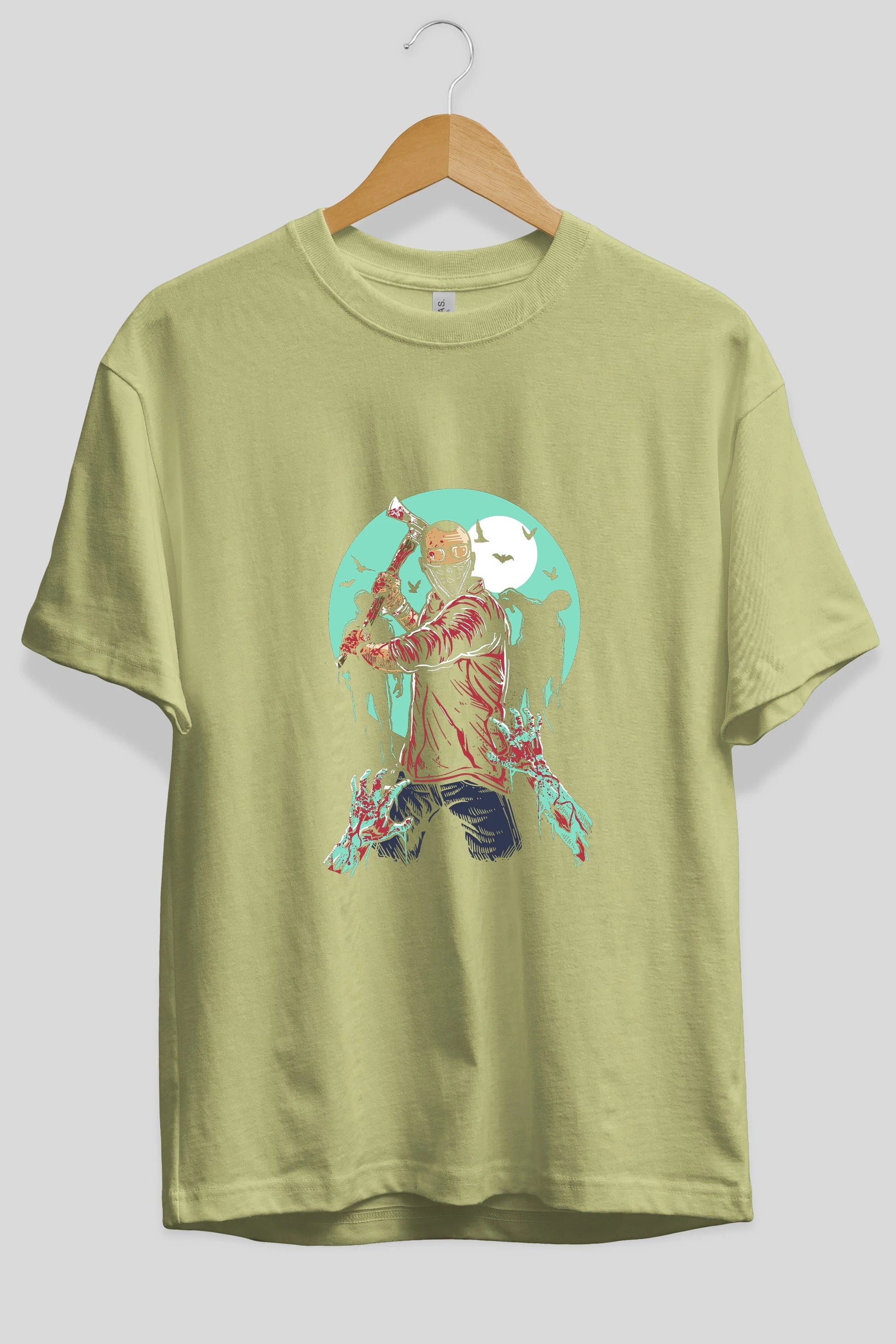 Zombie Killer Ön Baskılı Oversize t-shirt Erkek Kadın Unisex %100 Pamuk tişort