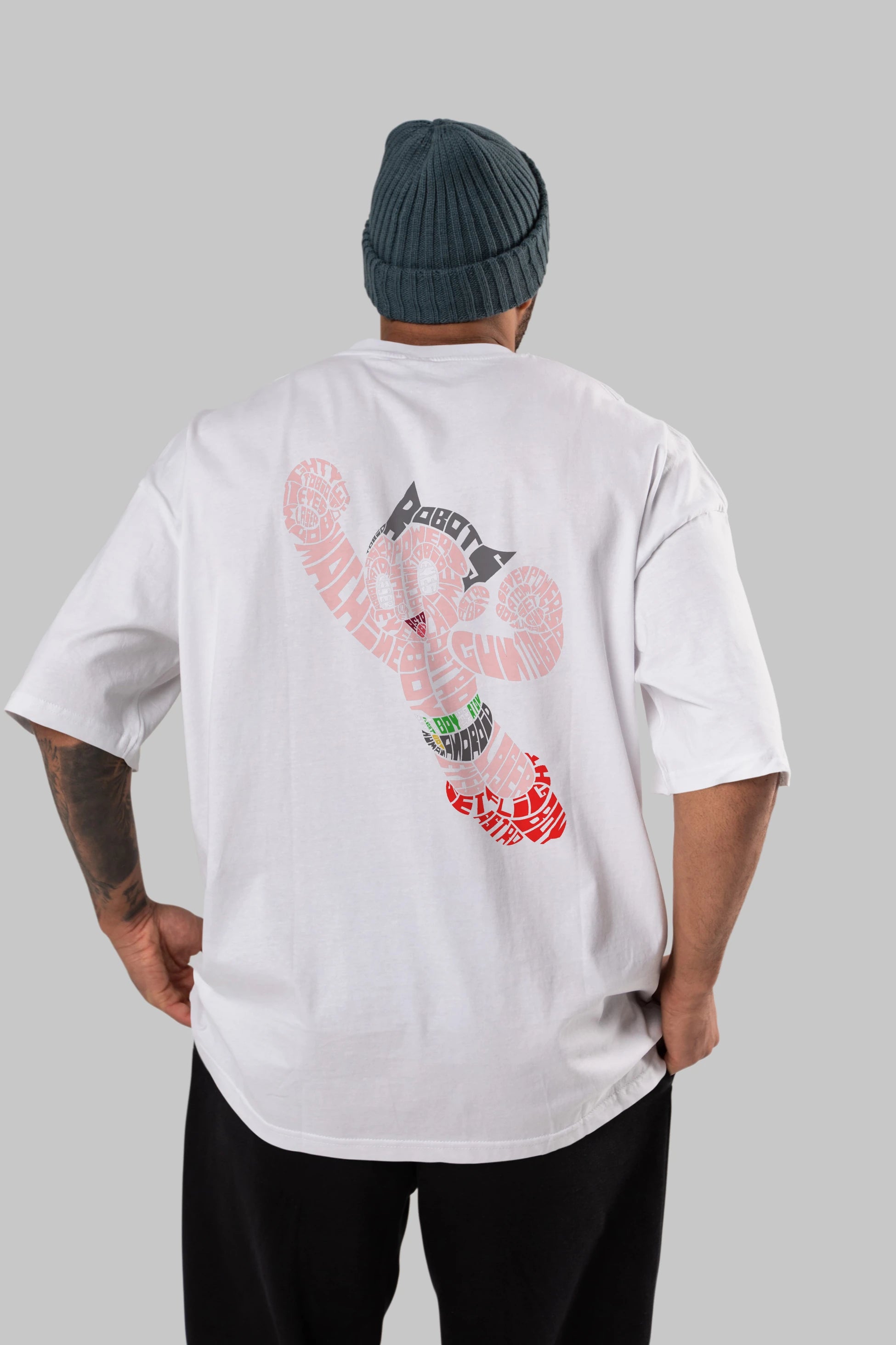 Astroboy Arka Baskılı Oversize t-shirt %100 pamuk Erkek Kadın Unisex