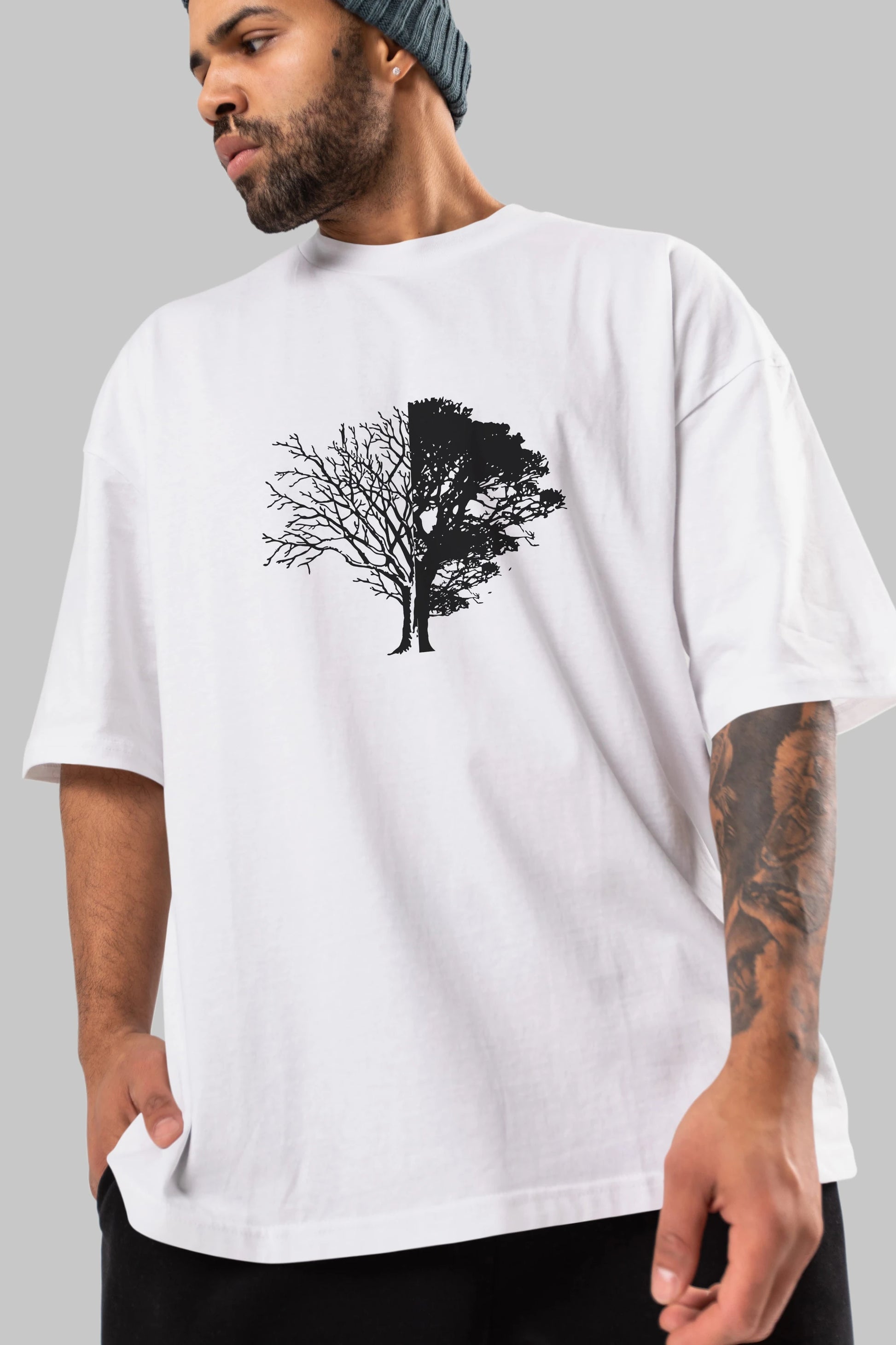Life And Death Ön Baskılı Oversize t-shirt %100 pamuk Erkek Kadın Unisex