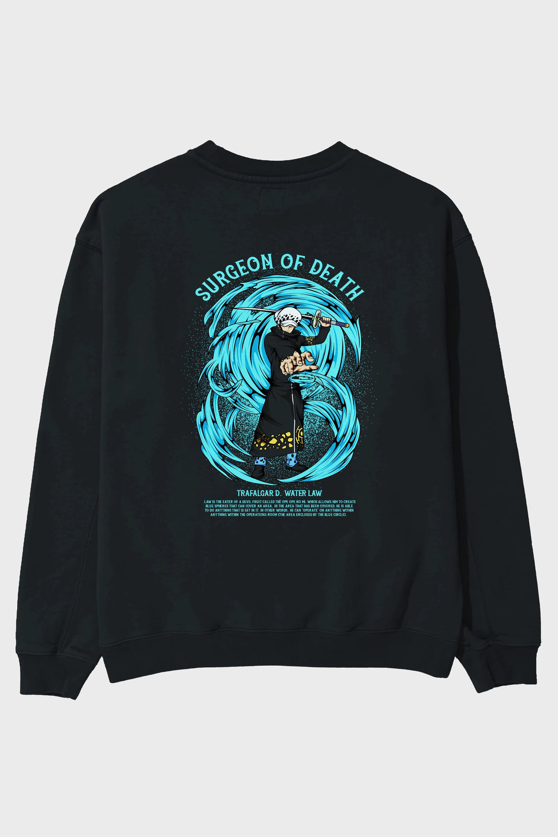Trafalgad D. Water Law Anime Arka Baskılı Oversize Sweatshirt Erkek Kadın Unisex