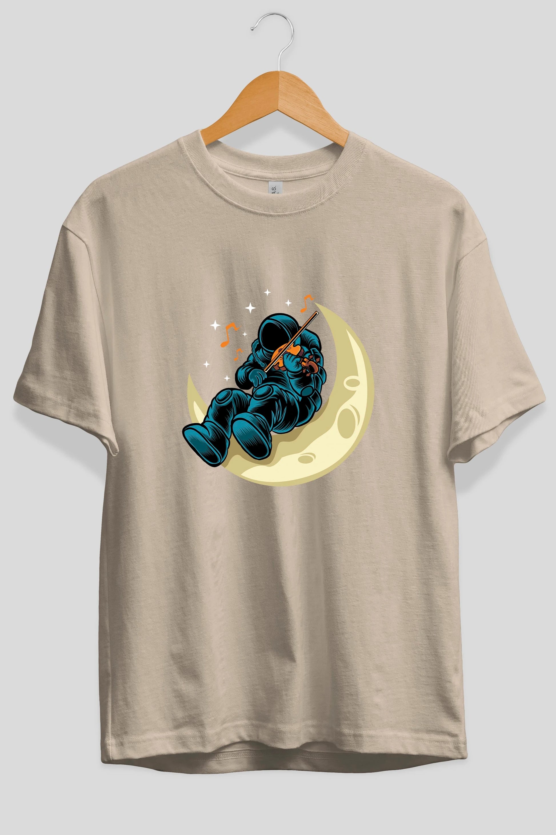 Playing Vionist in Space Ön Baskılı Oversize t-shirt Erkek Kadın Unisex