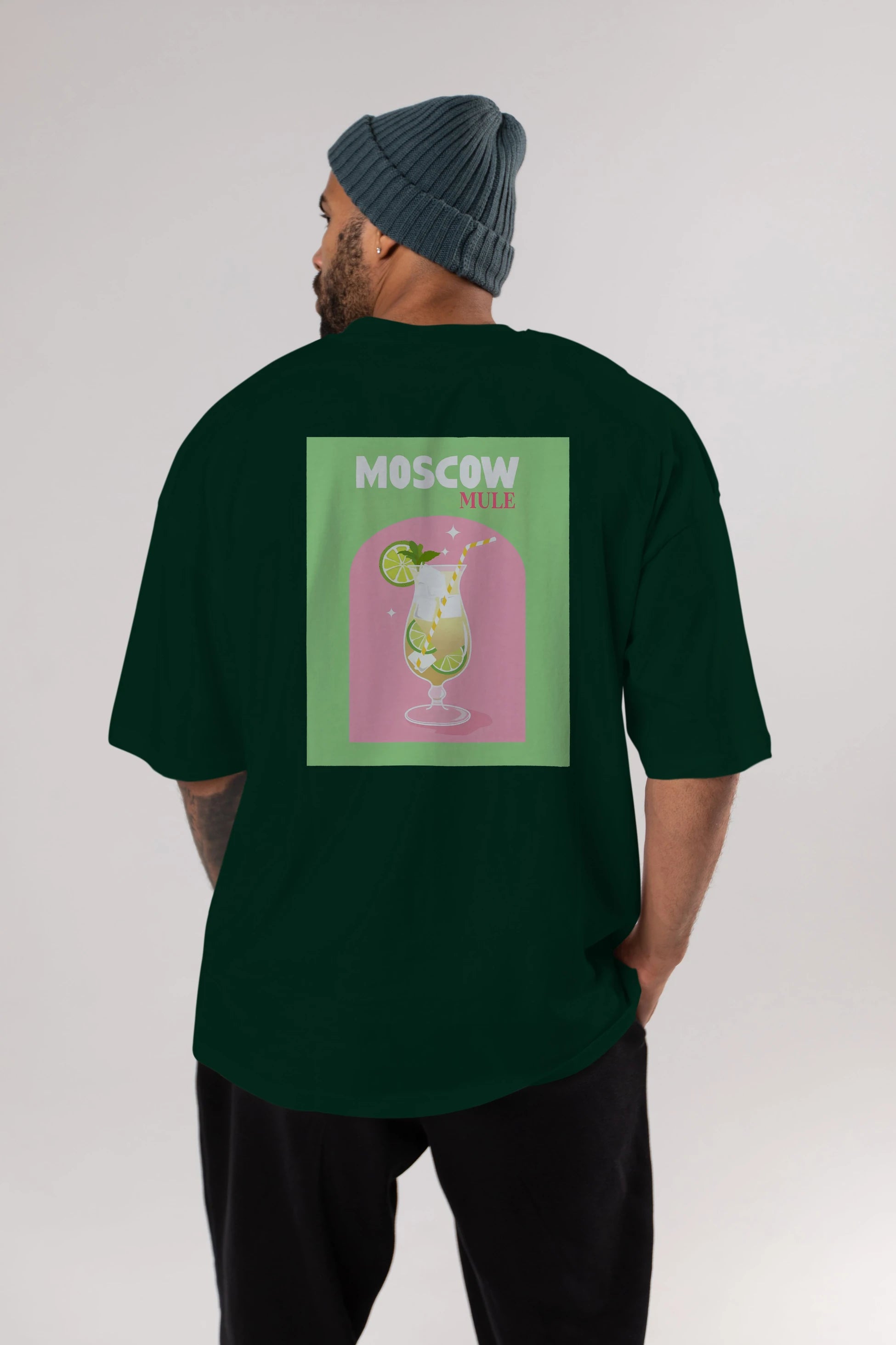 Moscow Mule 5 Arka Baskılı Oversize t-shirt Erkek Kadın Unisex %100 Pamuk Bisiklet Yaka tişort