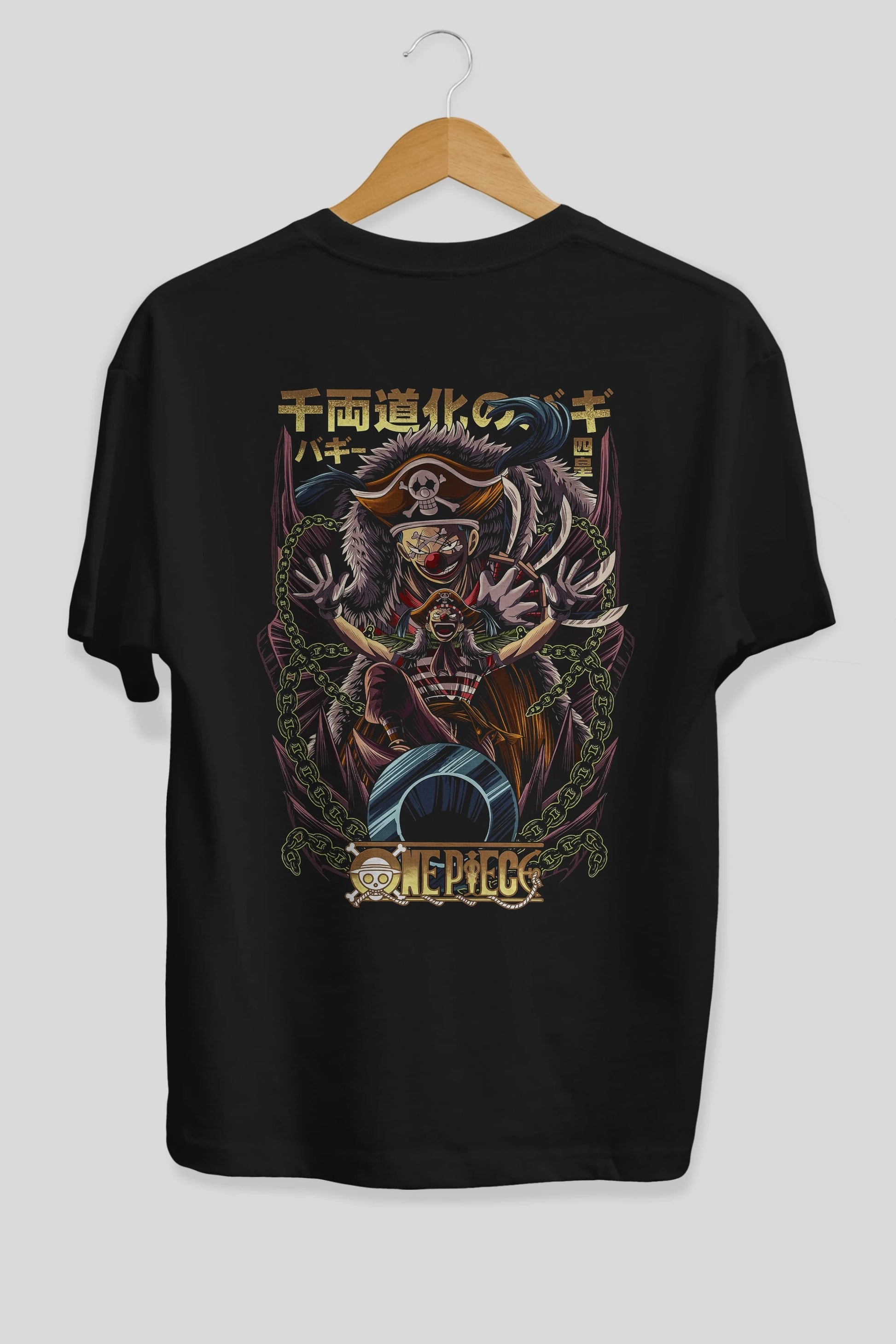 ONE PIECE (5) Anime Arka Baskılı Oversize t-shirt Erkek Kadın Unisex