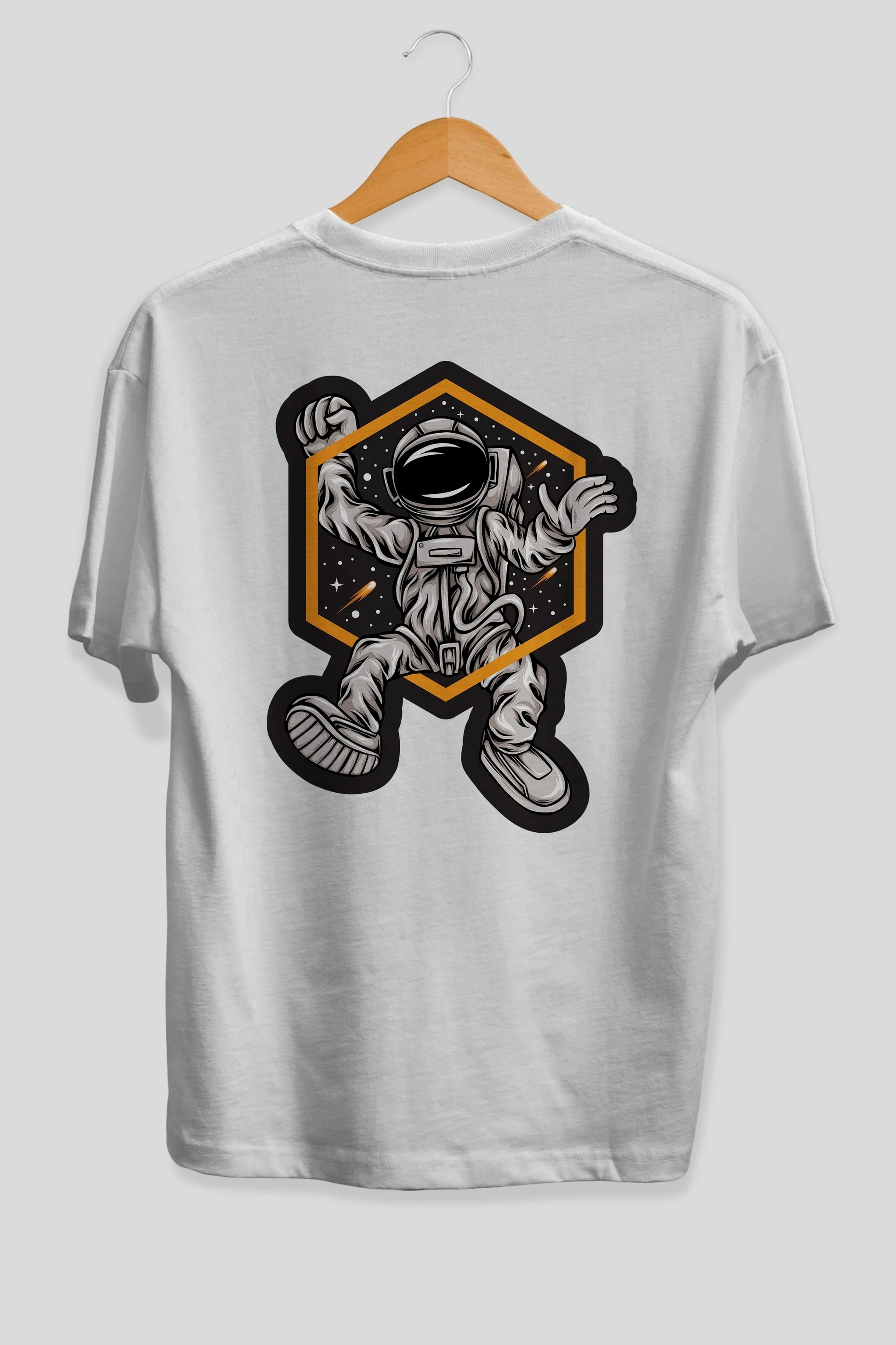 Astrofun Sticker Arka Baskılı Oversize t-shirt Erkek Kadın Unisex