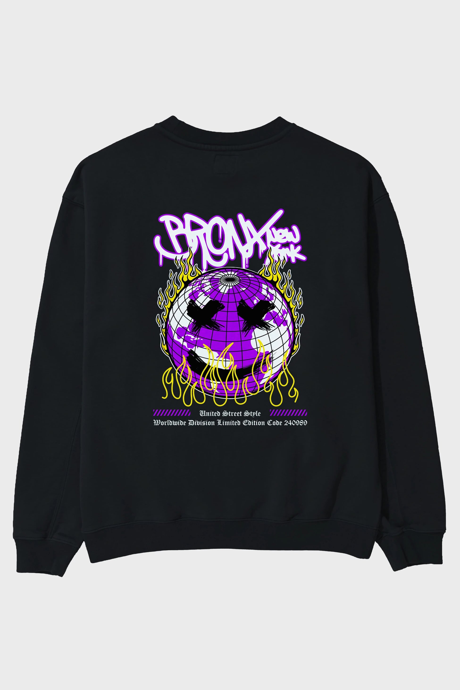 Bronx New York Arka Baskılı Oversize Sweatshirt Erkek Kadın Unisex