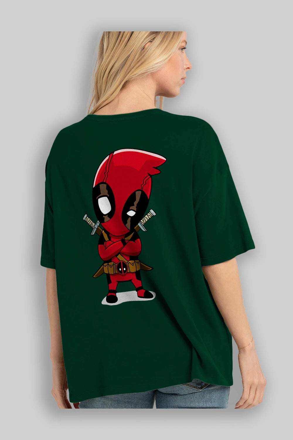 Deadpool (19) Arka Baskılı Oversize t-shirt Erkek Kadın Unisex %100 Pamuk Bisiklet Yaka tişort