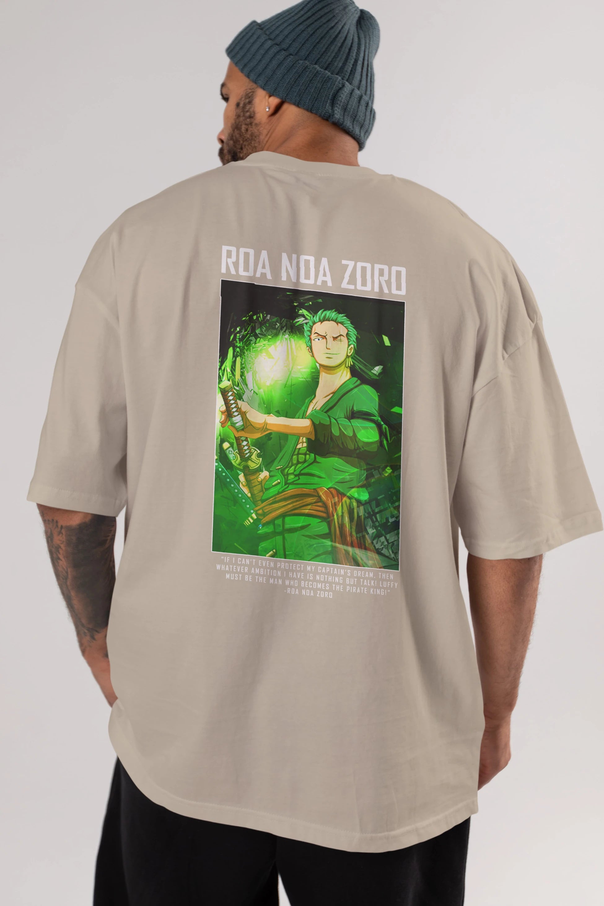 Roronoa Zoro 5 Anime Arka Baskılı Oversize t-shirt Erkek Kadın Unisex %100 pamuk tişort