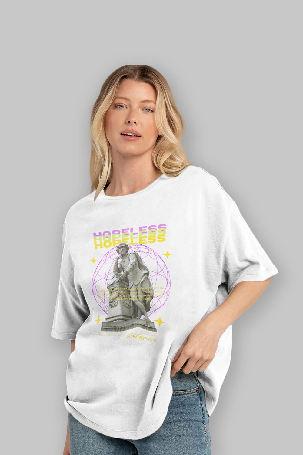 Hopeless Ön Baskılı Oversize t-shirt Erkek Kadın Unisex