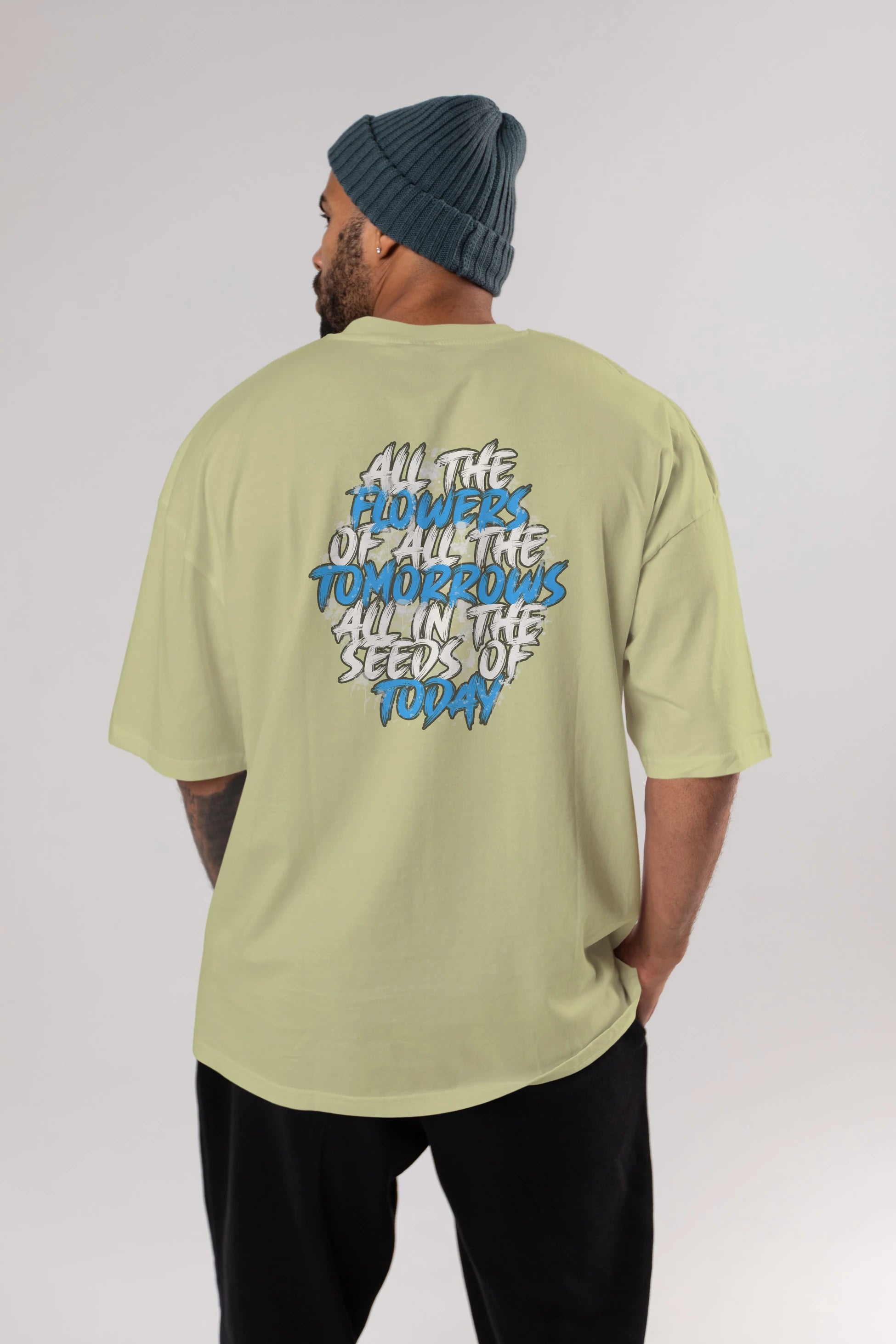 All The Flowers Arka Baskılı Oversize t-shirt Erkek Kadın Unisex