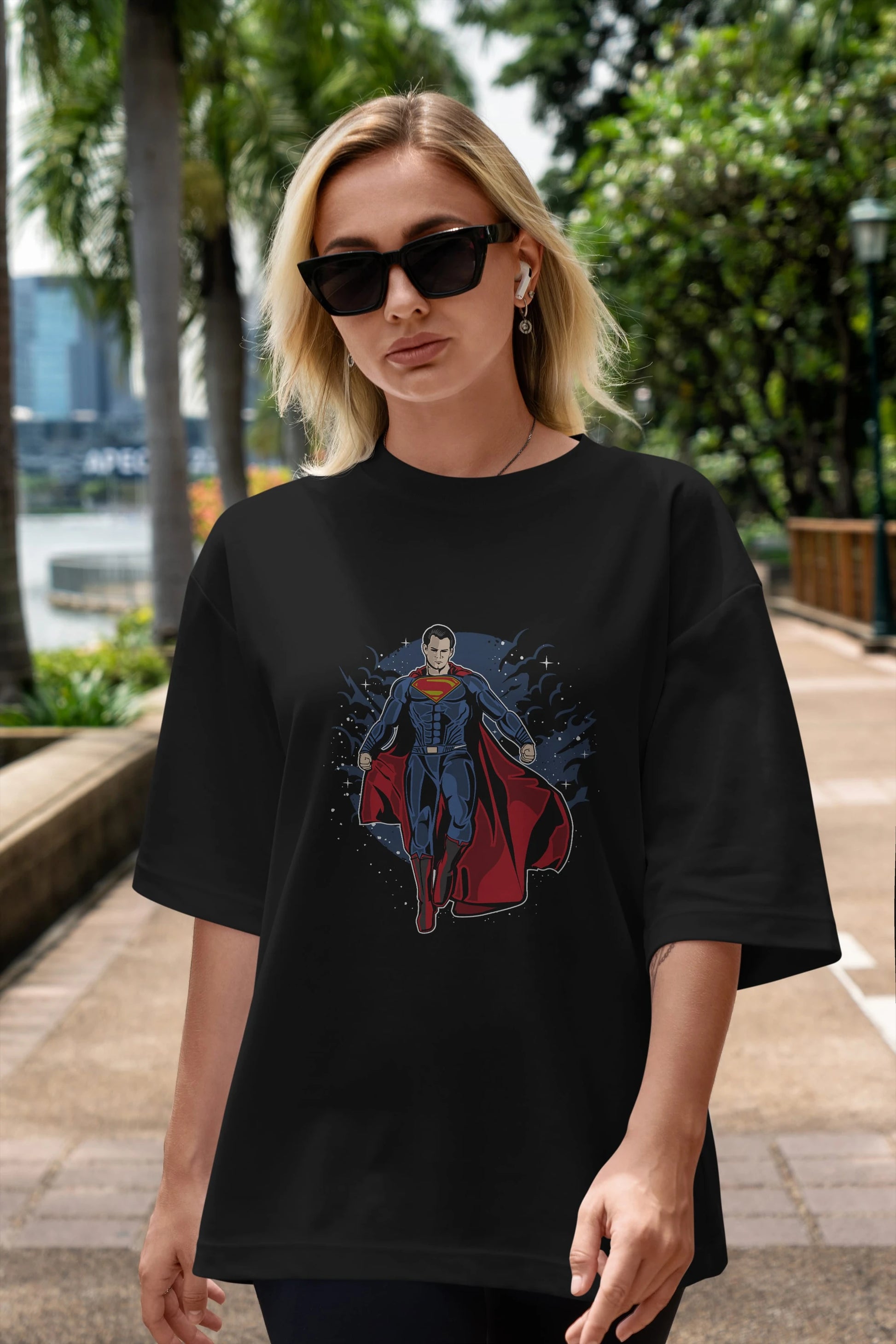 SUPERMAN Ön Baskılı Oversize t-shirt Erkek Kadın Unisex %100 Pamuk tişort