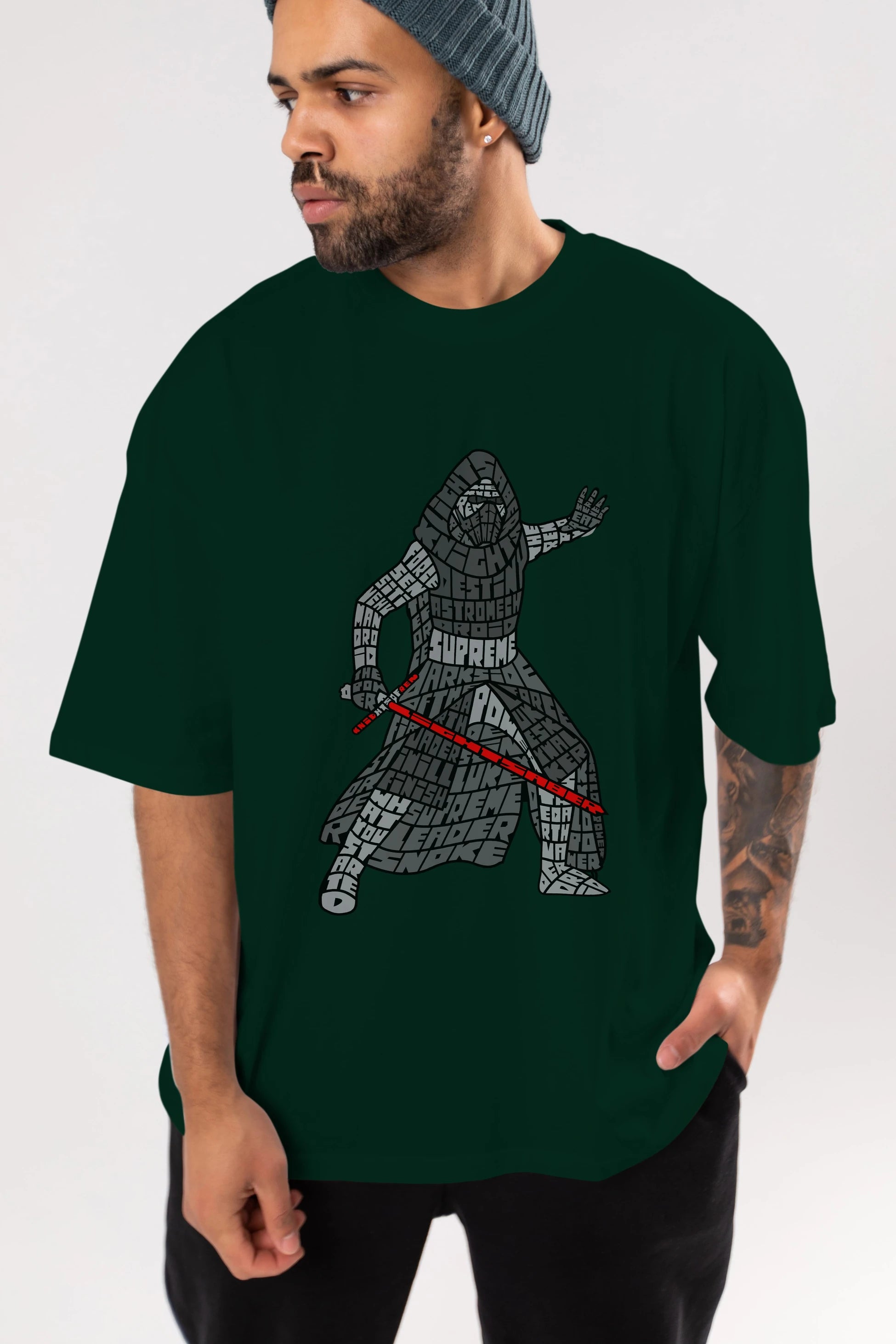 Kylo Ön Baskılı Oversize t-shirt %100 pamuk Erkek Kadın Unisex