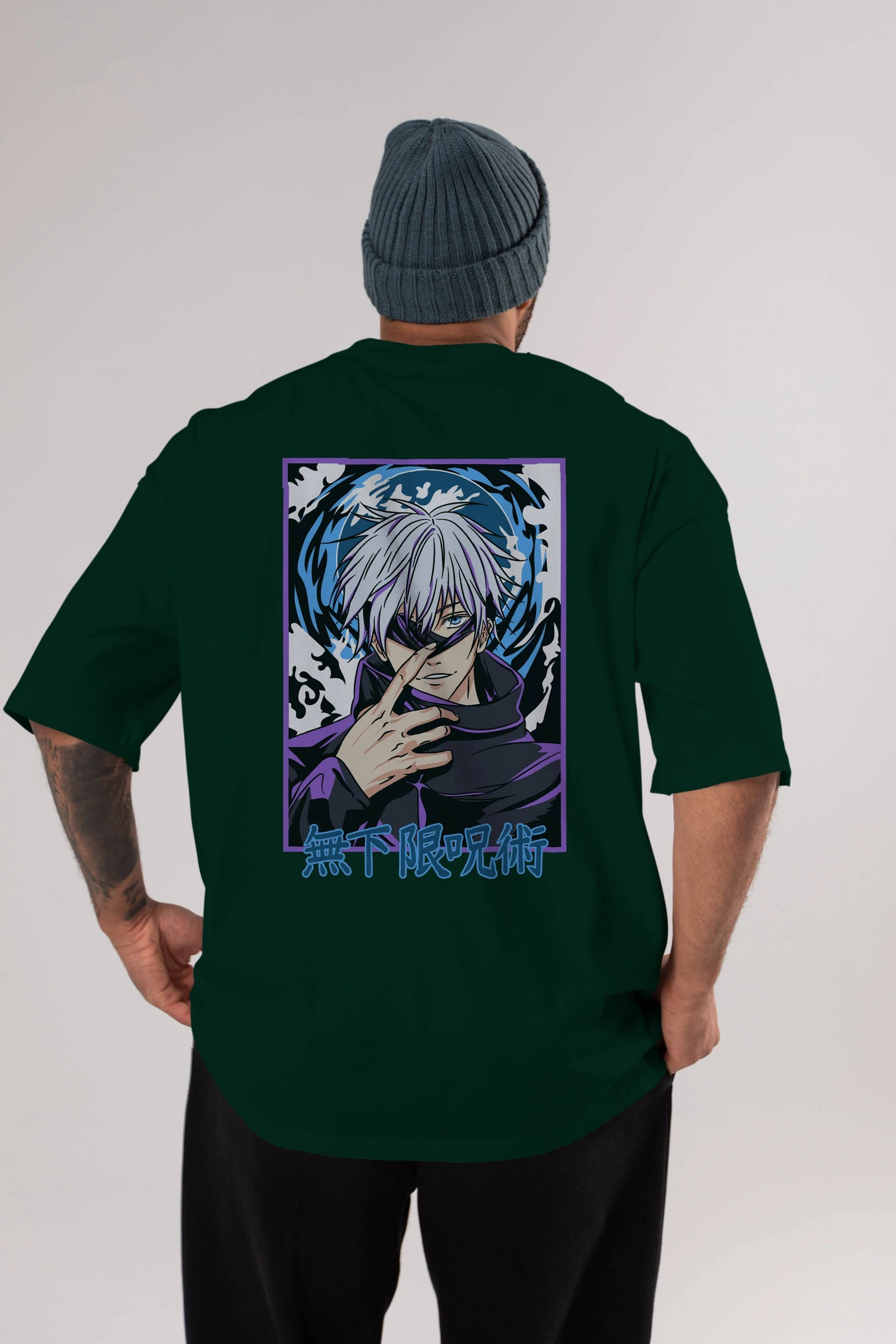 SATORU GOJO 3 Anime Arka Baskılı Oversize t-shirt Erkek Kadın Unisex