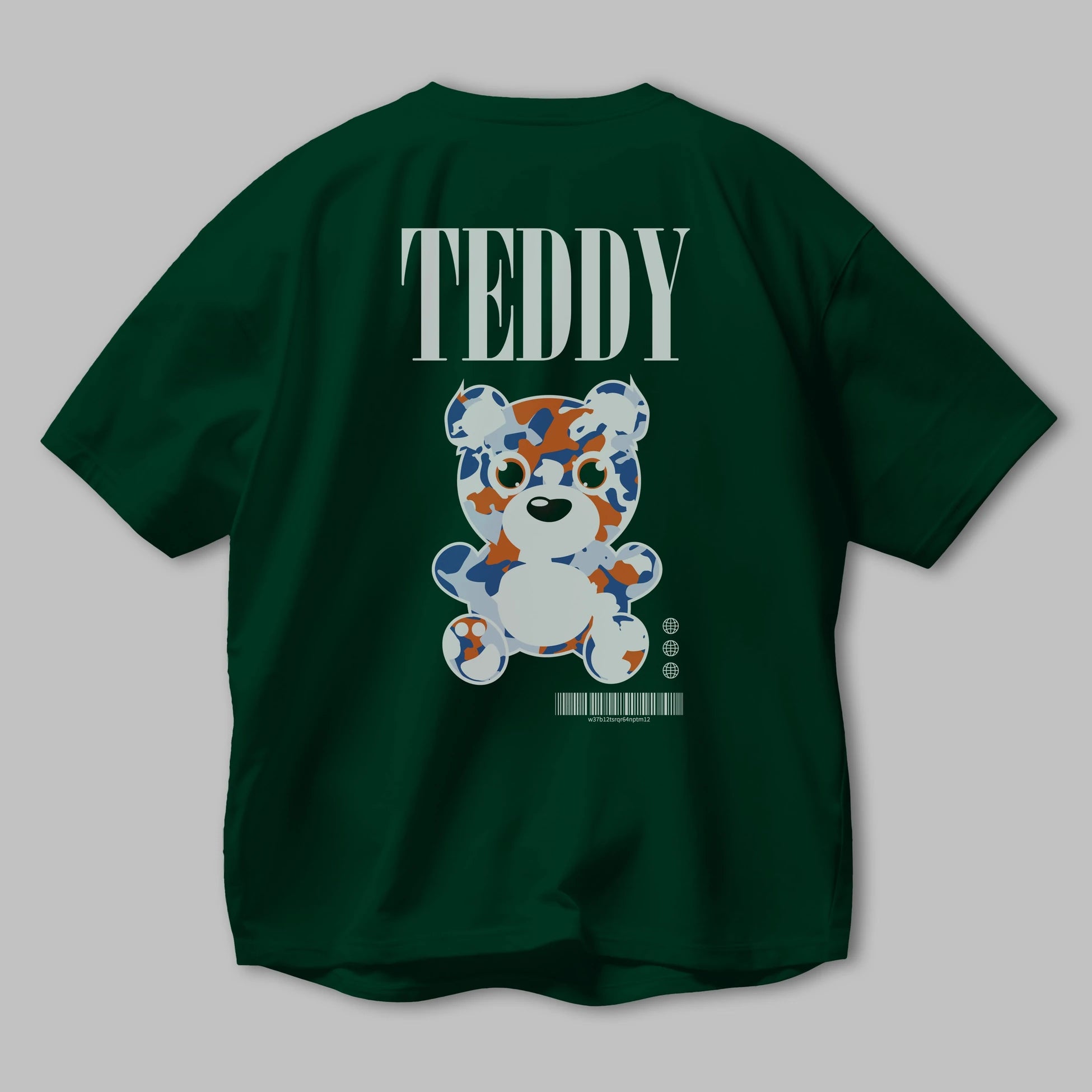 Teddy Bear Streetwear Arka Baskılı Oversize t-shirt Erkek Kadın Unisex