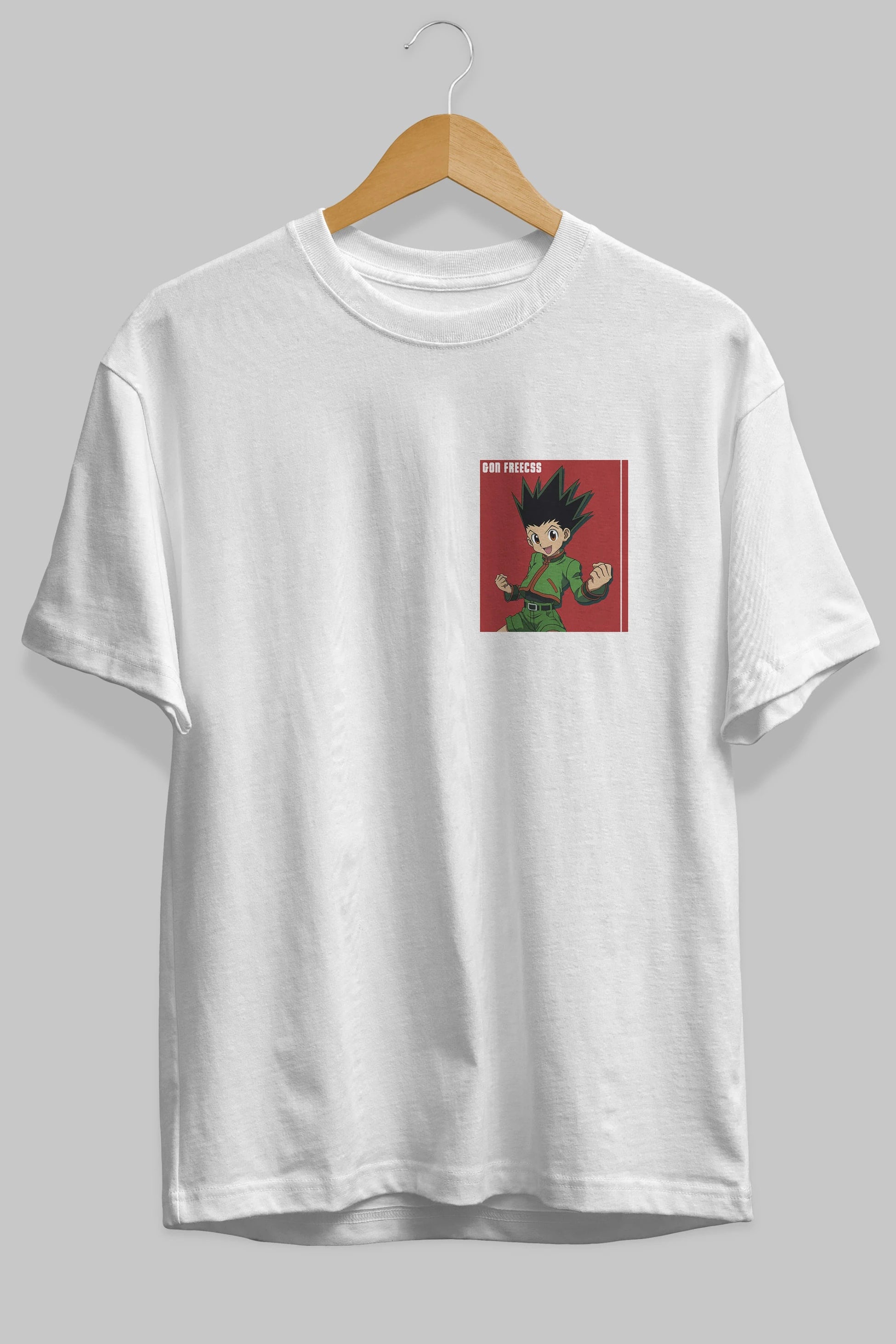 Gon Freecss HUNTER X HUNTER 5 Ön Sol Baskılı Oversize t-shirt Erkek Kadın Unisex %100 Pamuk Bisiklet Yaka tişort