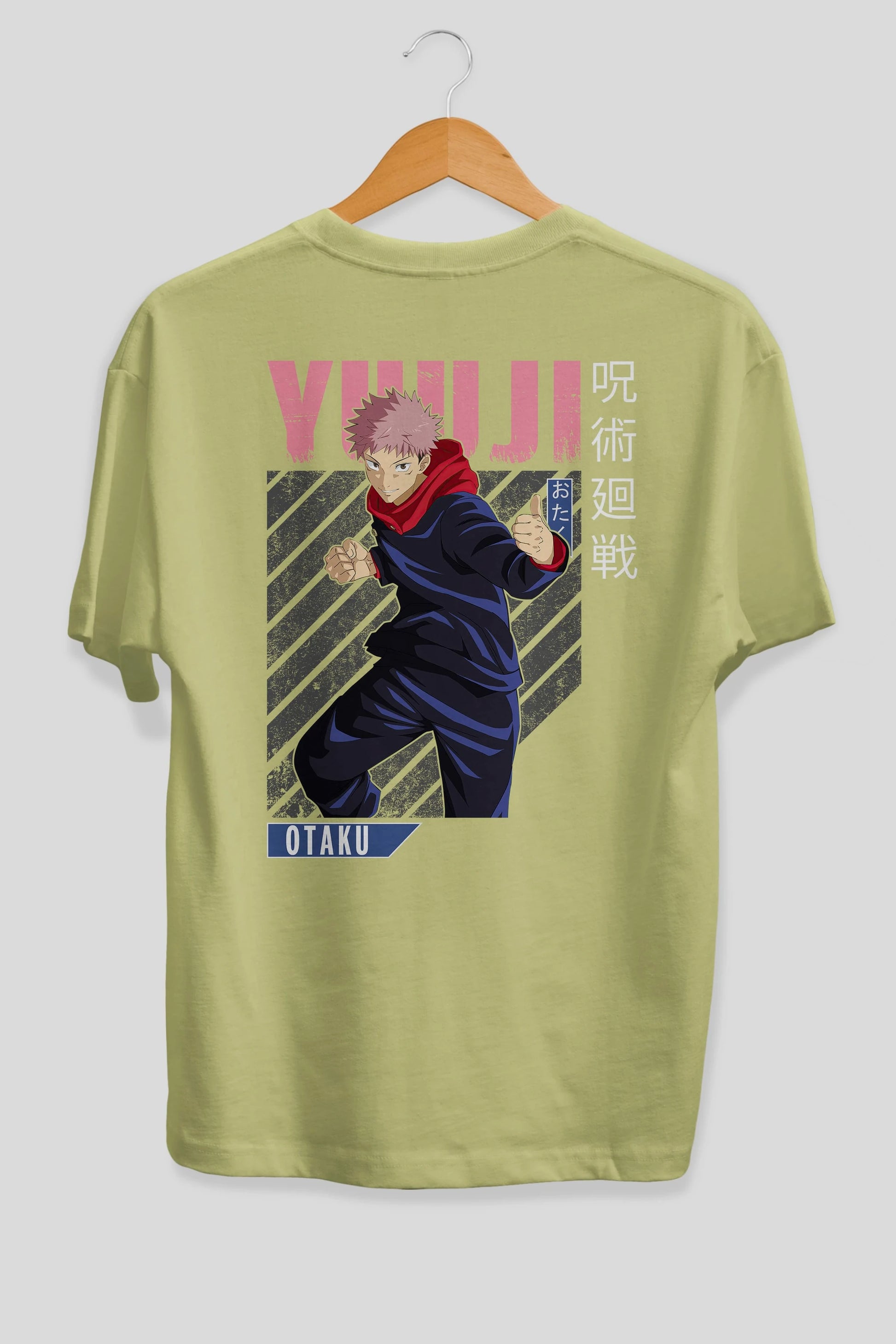 Yuuji Itadori Anime Arka Baskılı Oversize t-shirt Erkek Kadın Unisex