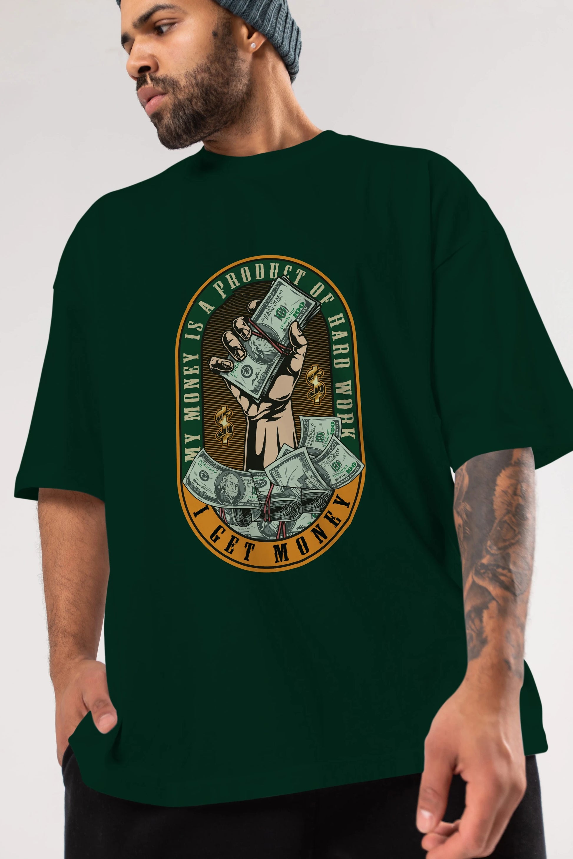 I Get Money Ön Baskılı Oversize t-shirt Erkek Kadın Unisex